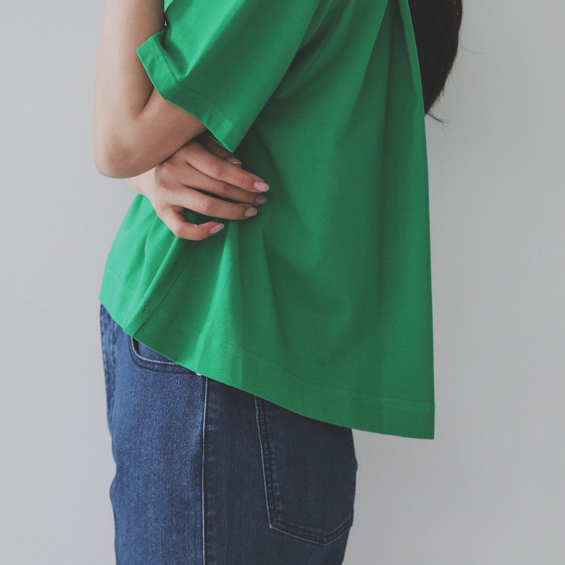 OPAQUE.CLIP「バックフレアショートTシャツ【洗濯機洗い可】」|Tシャツ・カットソー|