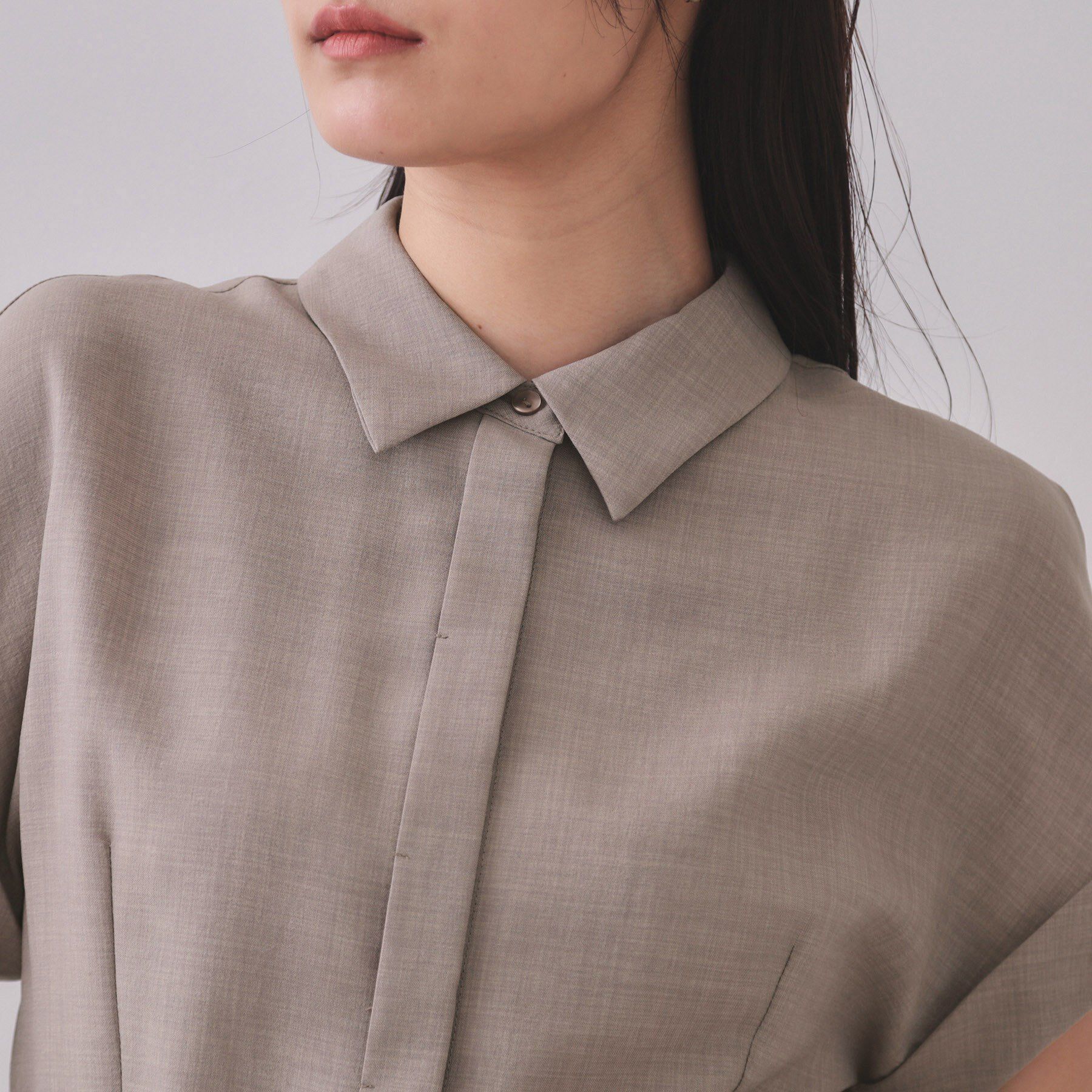 OPAQUE.CLIP「リネンライクシャツワンピース【洗濯機洗い可/吸水速乾/接触冷感】」|ワンピース|