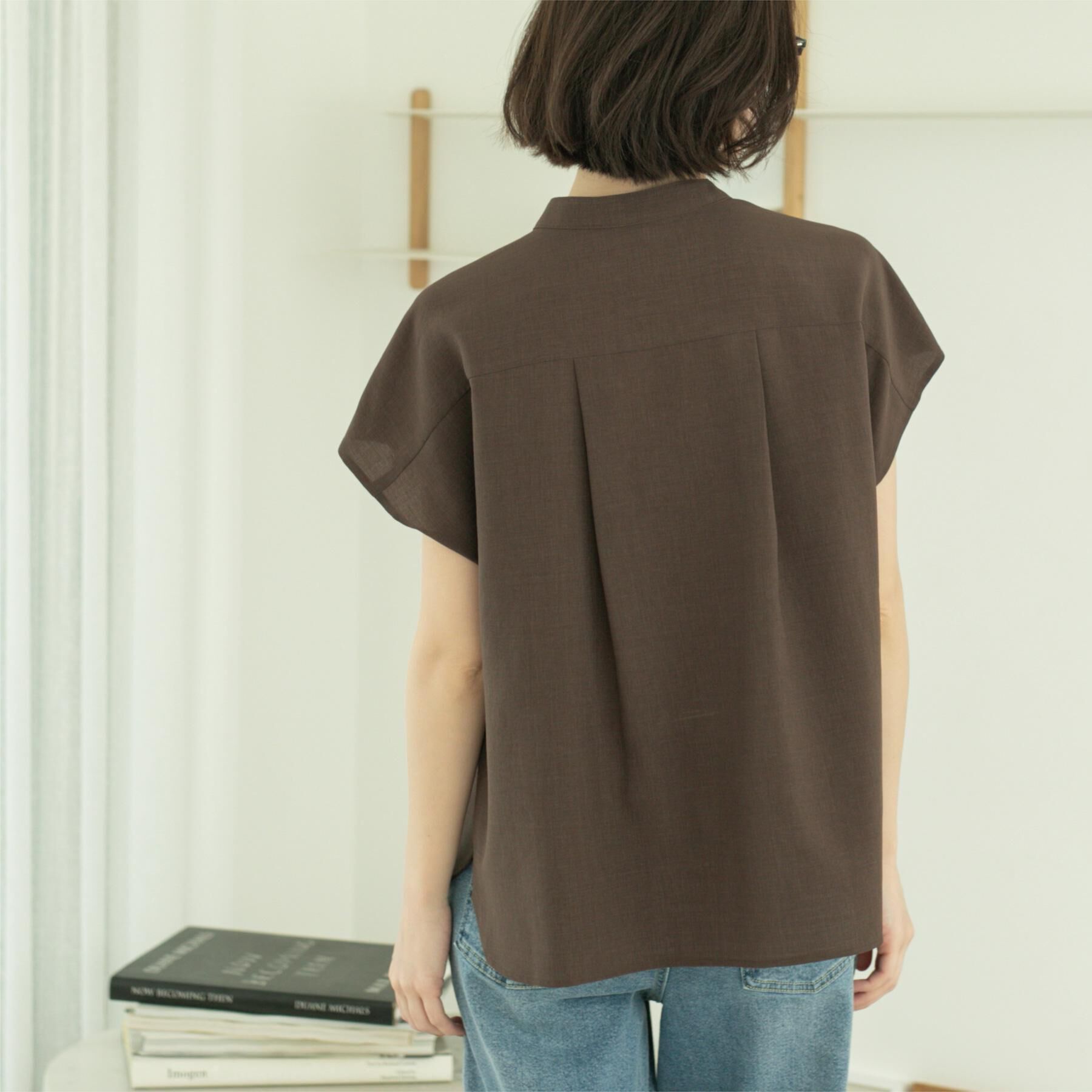 OPAQUE.CLIP「リネンライクフロントフリルブラウス【洗濯機洗い可/吸水速乾/接触冷感】」|シャツ・ブラウス|