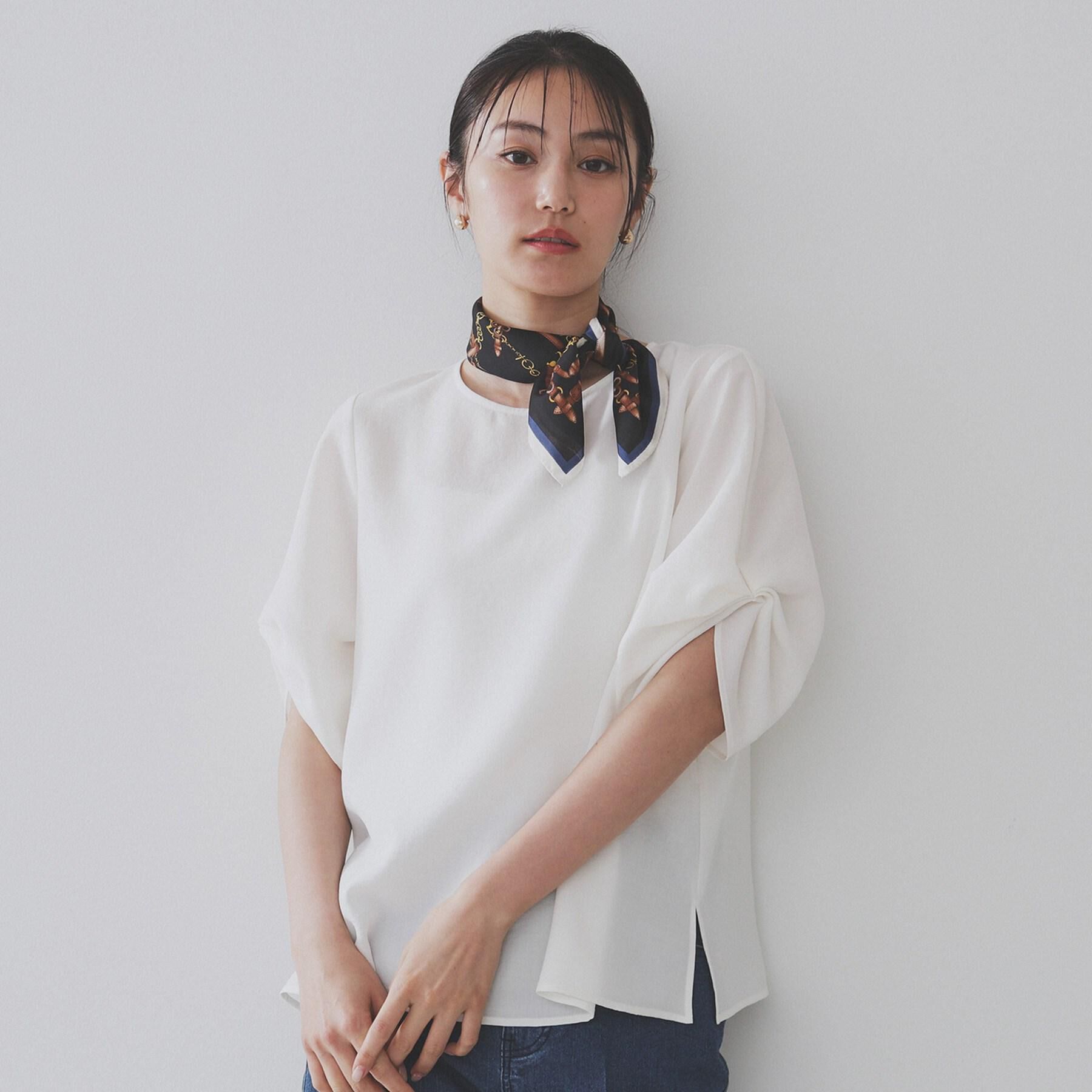 OPAQUE.CLIP「リネンライクタックスリーブブラウス【洗濯機洗い可/吸水速乾/接触冷感】」|シャツ・ブラウス|