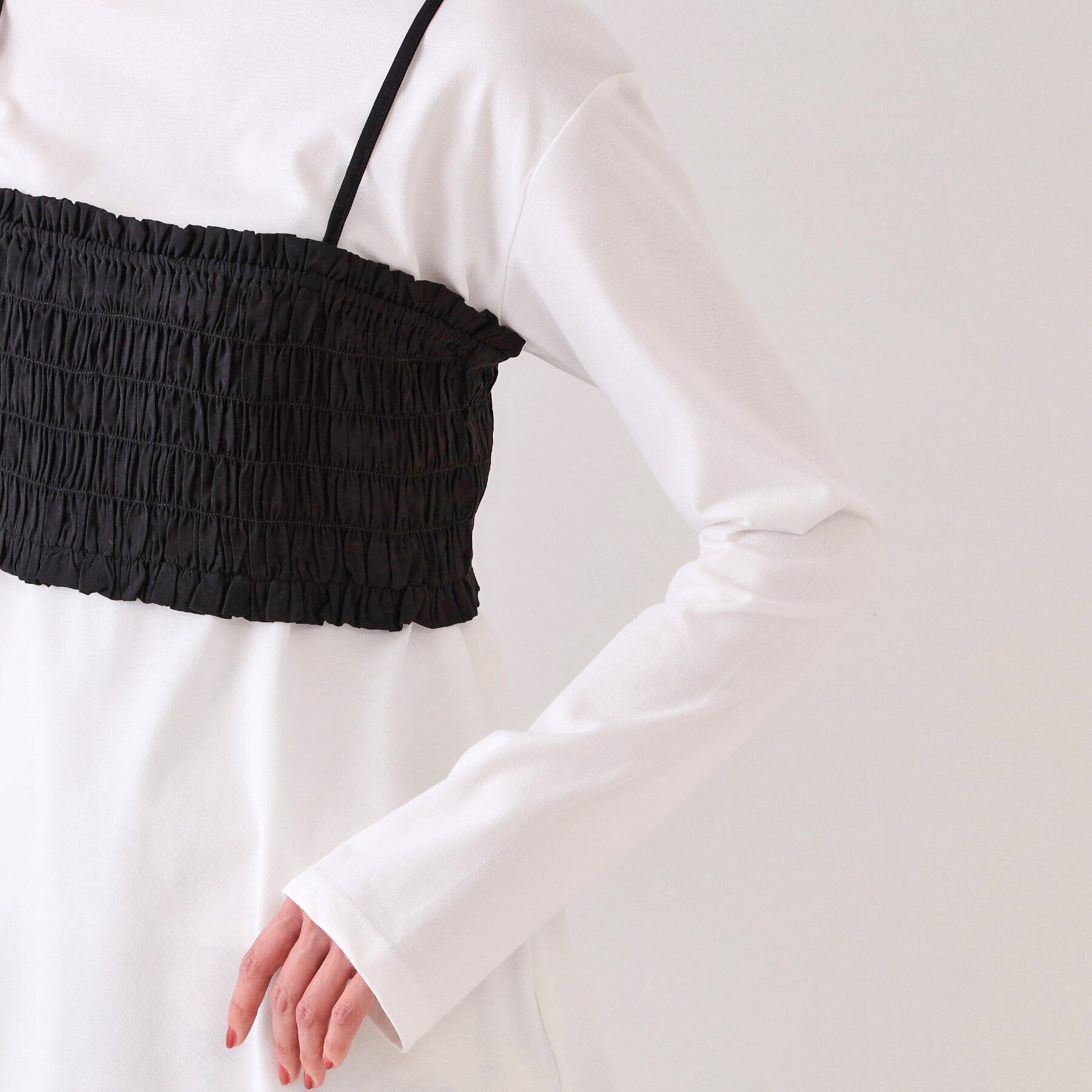 OPAQUE.CLIP「《ツインセット》シャーリングビスチェ&times;ロングTシャツ【洗濯機洗い可】」|その他|