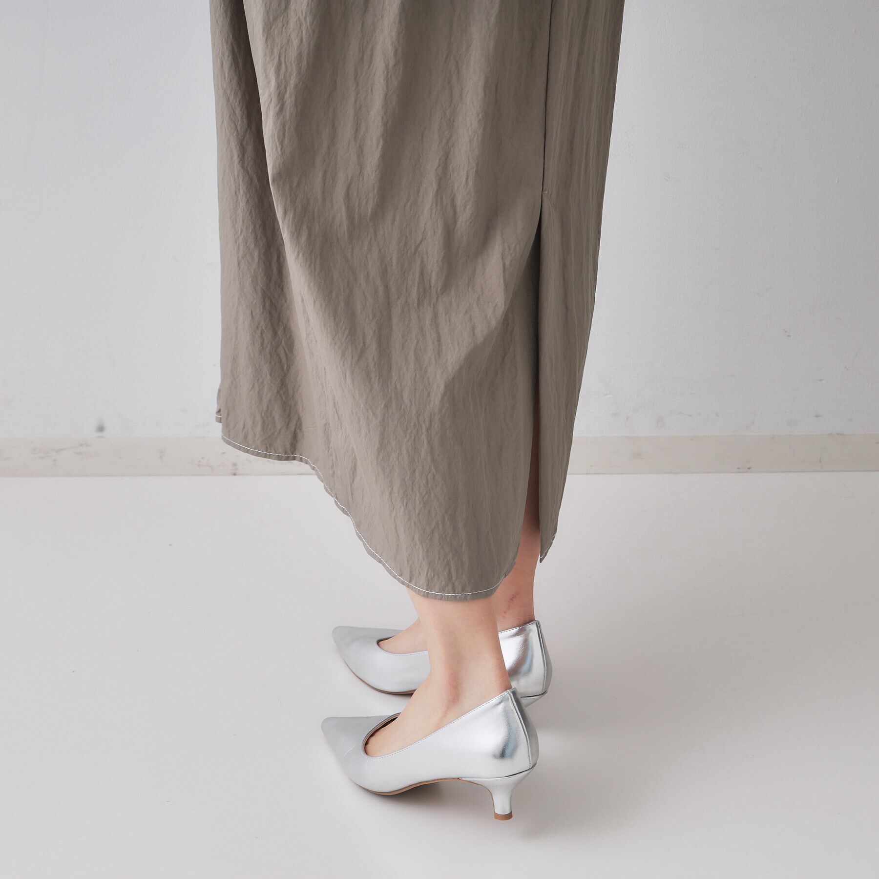 OPAQUE.CLIP「配色ボリュームタックスリーブワンピース【洗濯機洗い可】」|ワンピース|