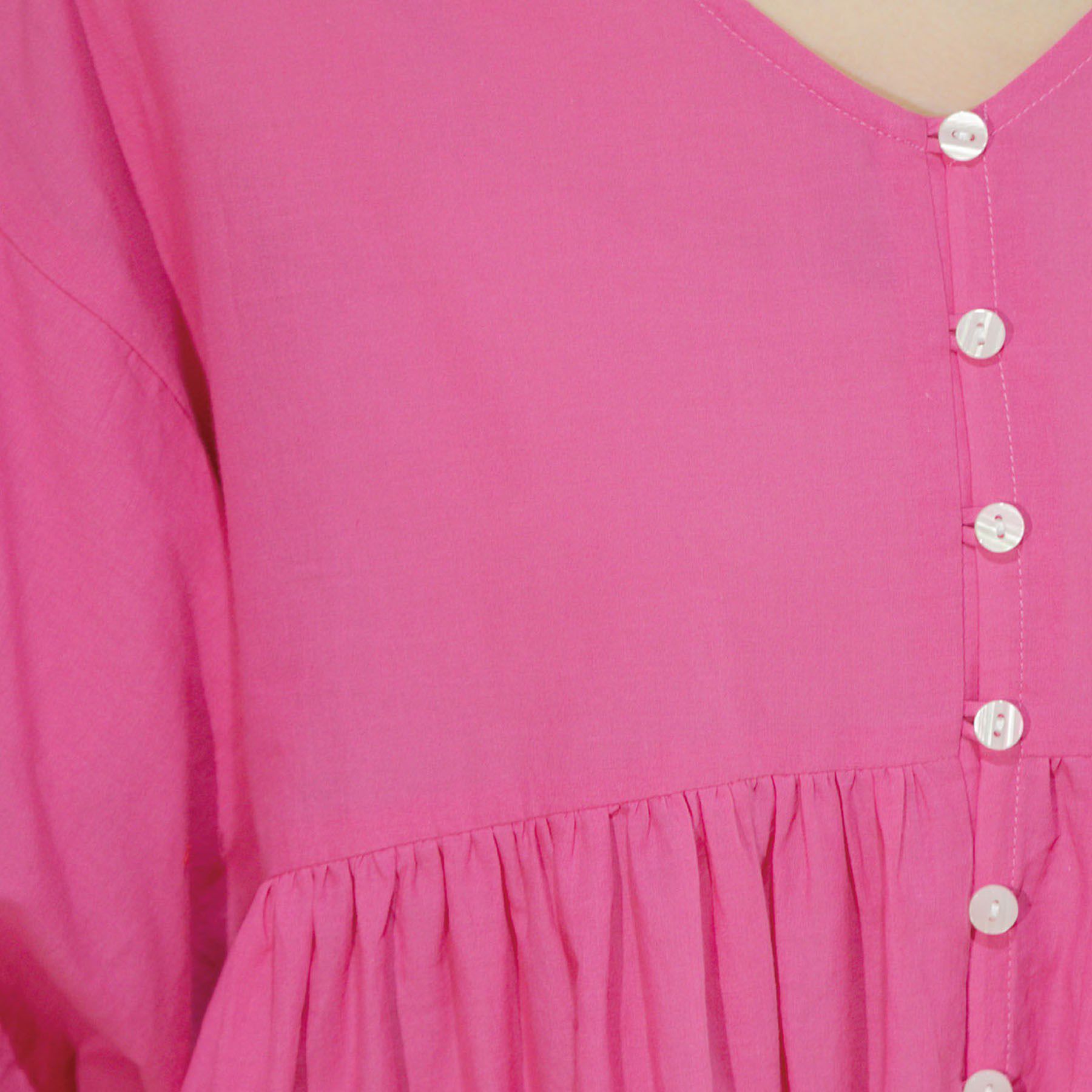 OPAQUE.CLIP「バルーン袖スカラップ刺繍レースチュニック」|シャツ・ブラウス|