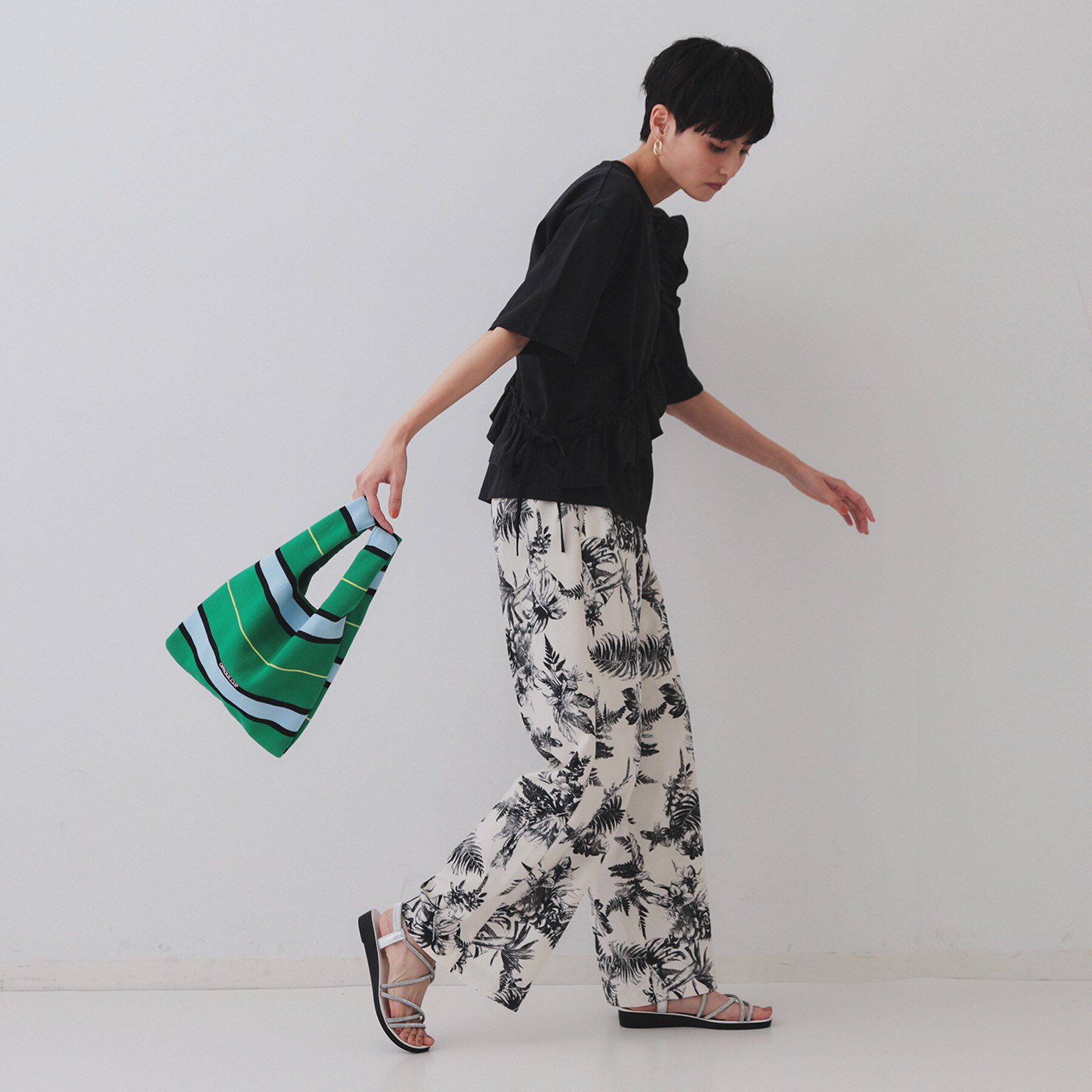 OPAQUE.CLIP「【2WAY】マルチボーダーハンドバッグ」|ハンドバッグ|