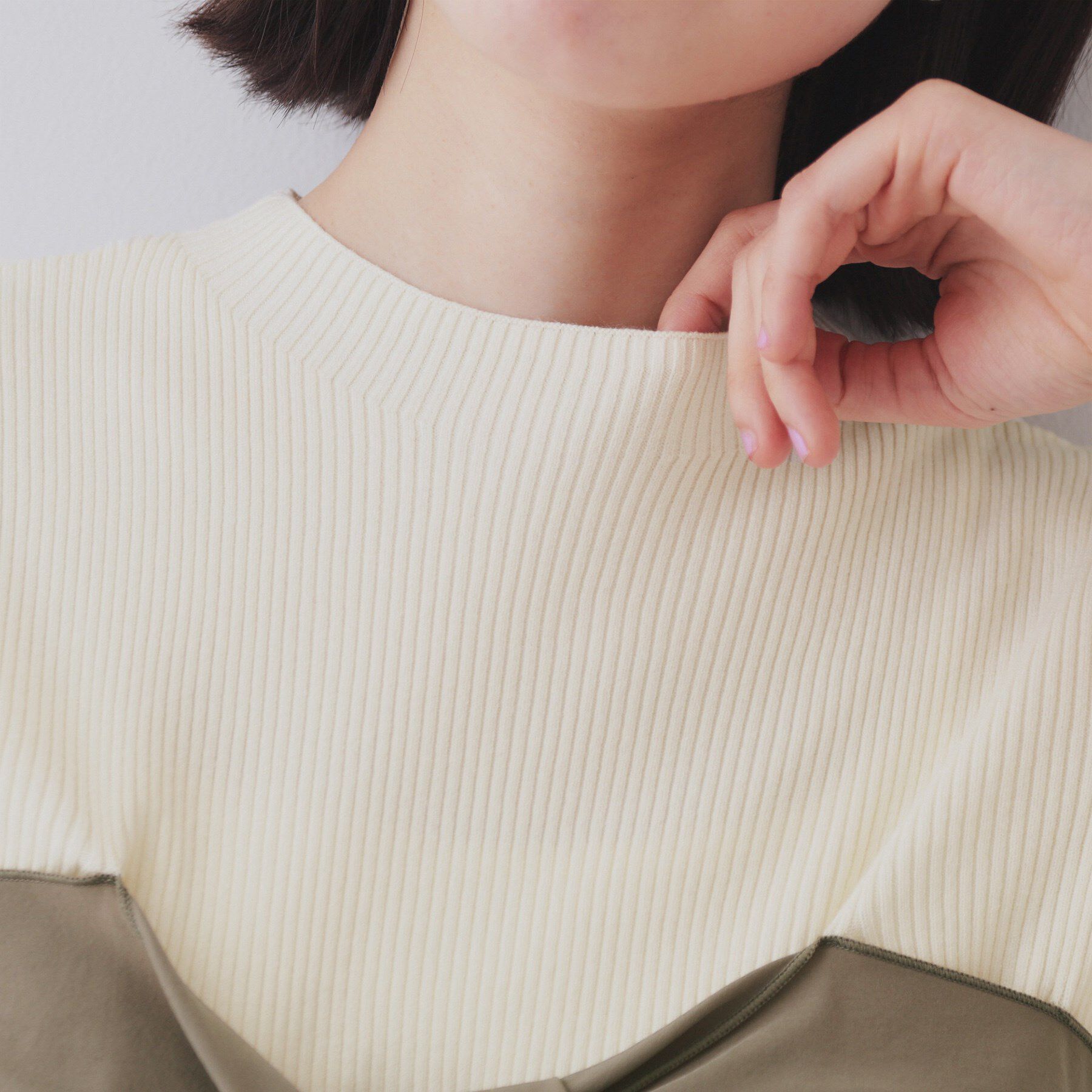 OPAQUE.CLIP「リボンビスチェドッキングニット【洗濯機洗い可】」|ニット・セーター|