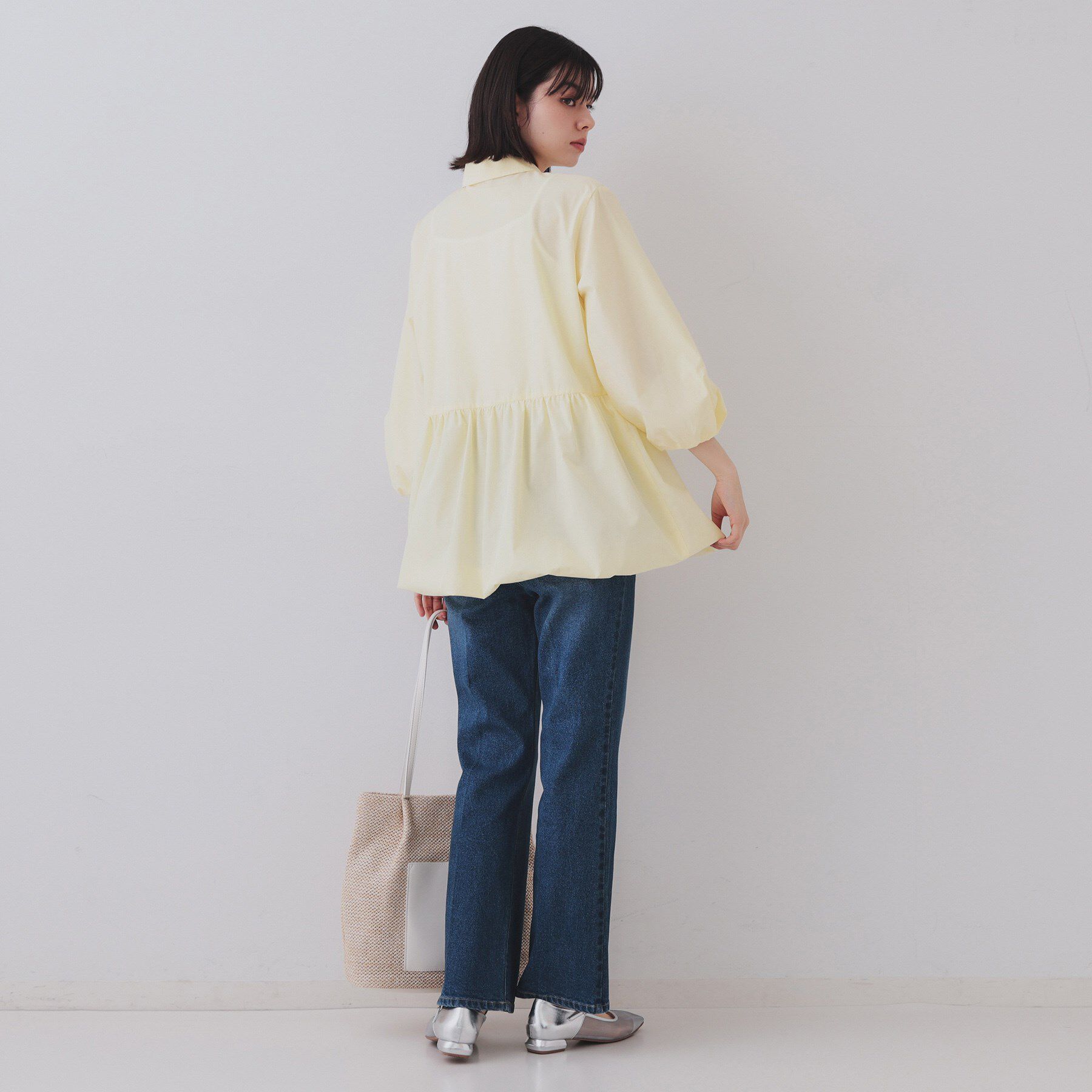 OPAQUE.CLIP「裾バルーンペプラムシャツ【洗濯機洗い可】」|シャツ・ブラウス|