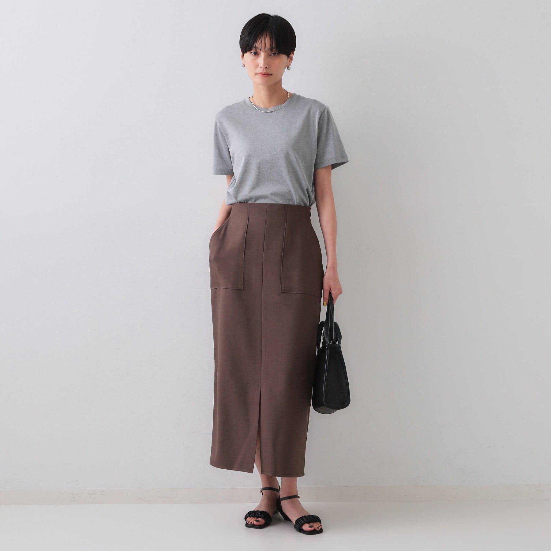 OPAQUE.CLIP「ラメベーシックTシャツ【洗濯機洗い可】」|Tシャツ・カットソー|