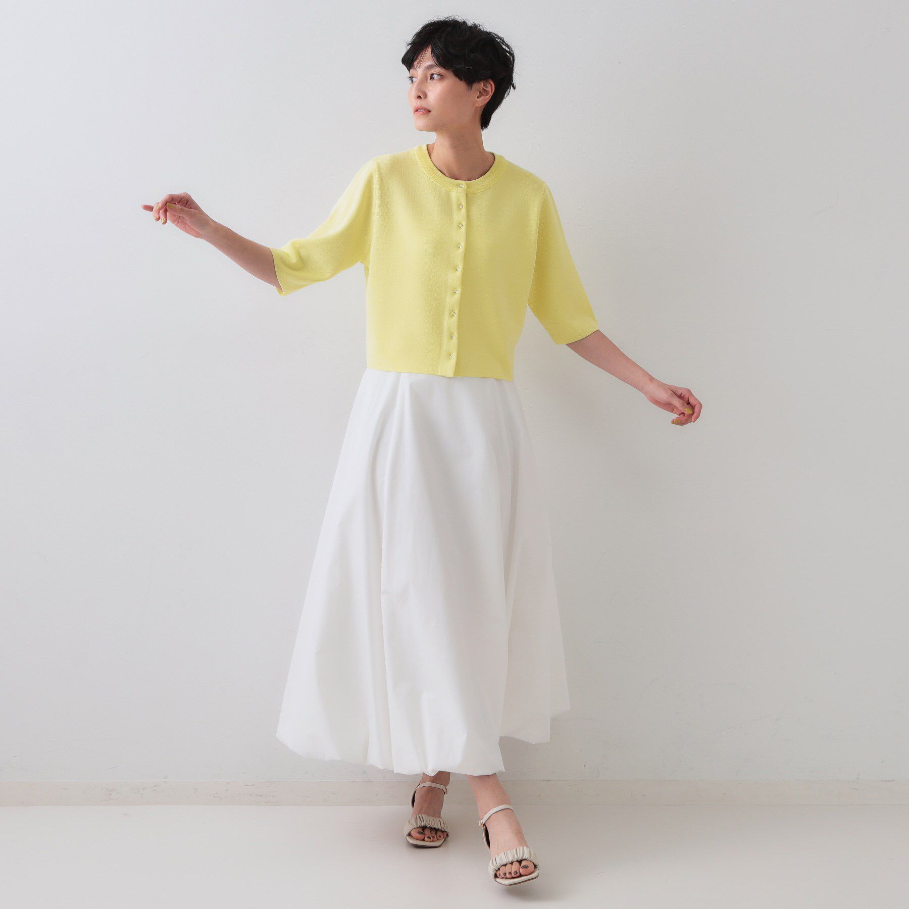 OPAQUE.CLIP「ショートニットカーディガン【洗濯機洗い可】」|カーディガン|