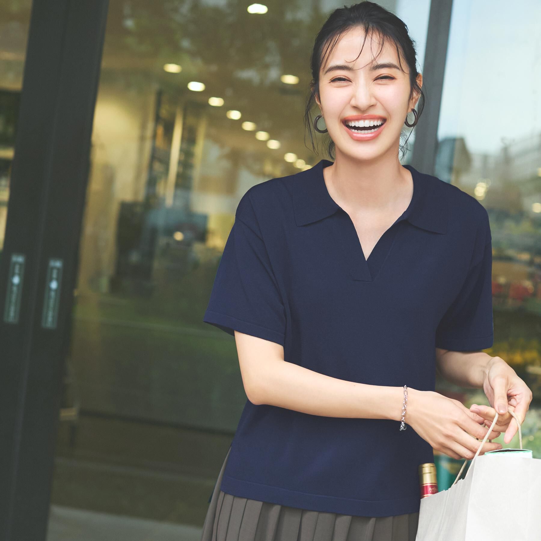 OPAQUE.CLIP「スキッパーニット【UV/接触冷感/抗ピル/洗濯機洗い可】」|ニット・セーター|