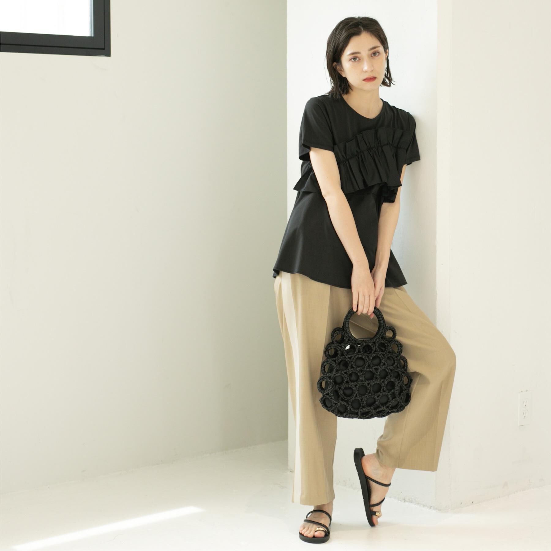 OPAQUE.CLIP「フリルドッキングペプラムトップス【接触冷感/洗濯機洗い可】」|Tシャツ・カットソー|