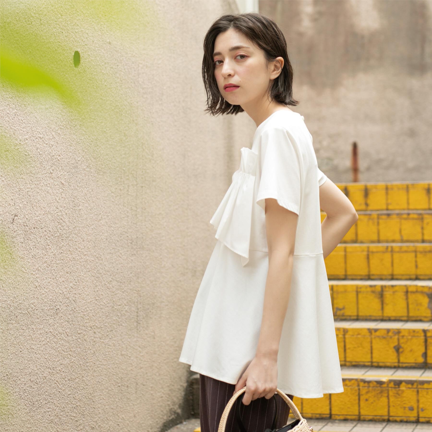 OPAQUE.CLIP「フリルドッキングペプラムトップス【接触冷感/洗濯機洗い可】」|Tシャツ・カットソー|