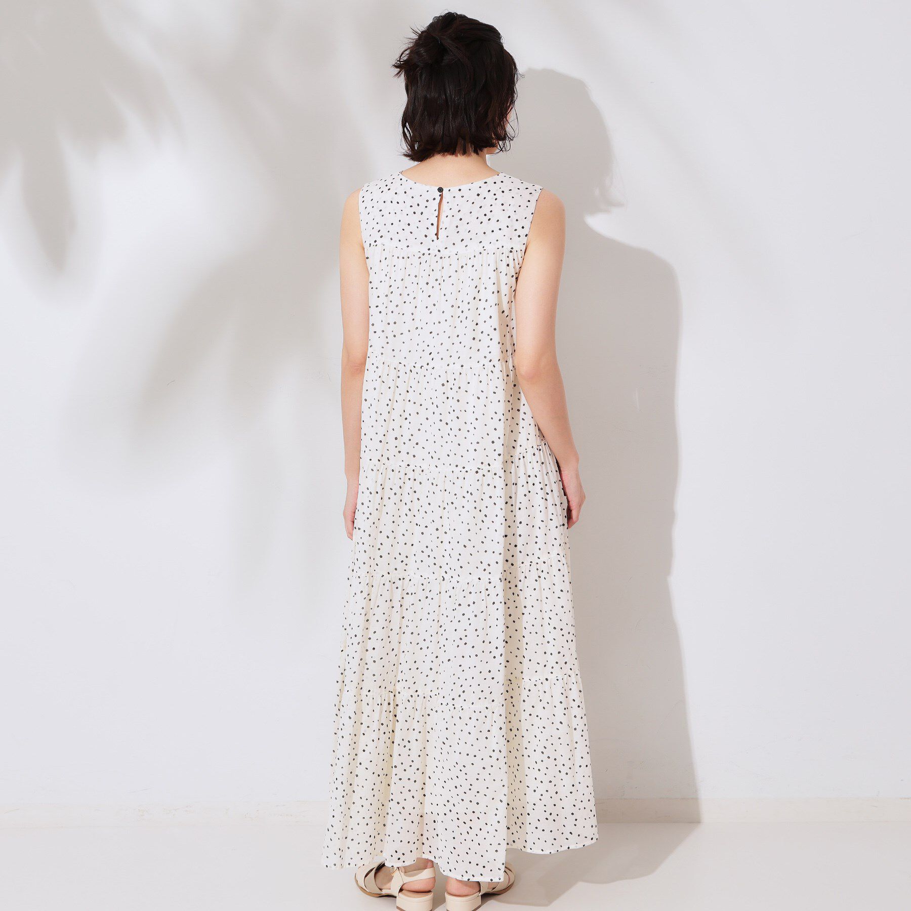 OPAQUE.CLIP「《Can Cam掲載》ティアードマキシドレス/オーガニックコットン混【洗濯機洗い可】」|ワンピース|