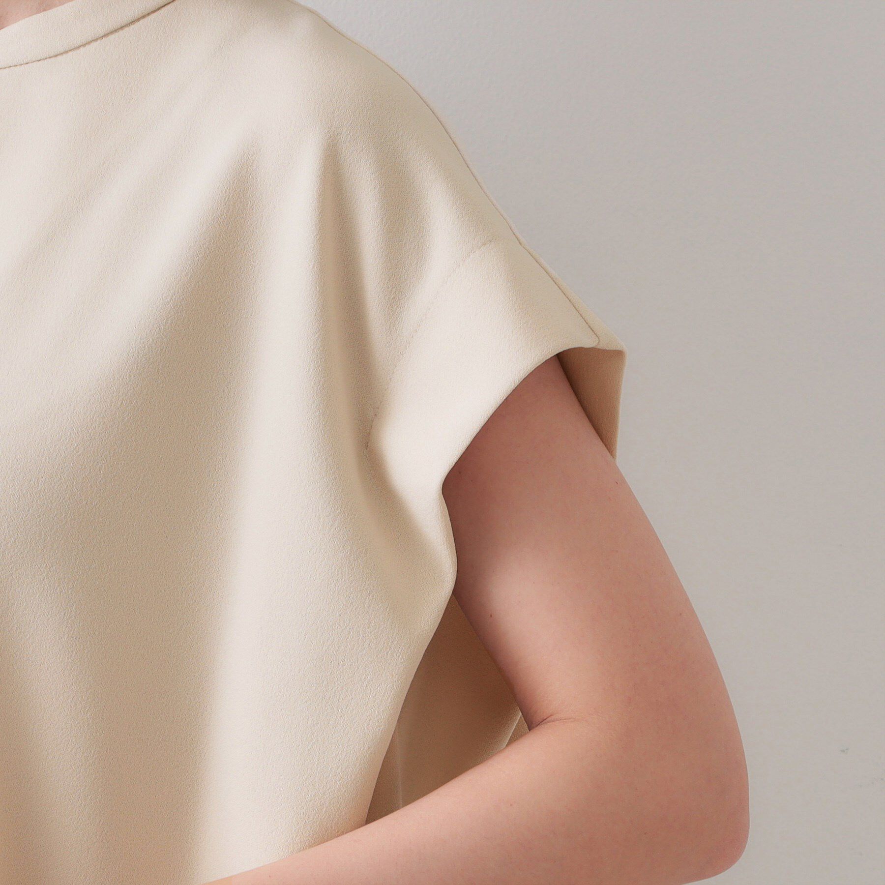 OPAQUE.CLIP「スキッパーフレンチスリーブトップス【UV/吸水速乾/洗濯機洗い可】」|Tシャツ・カットソー|