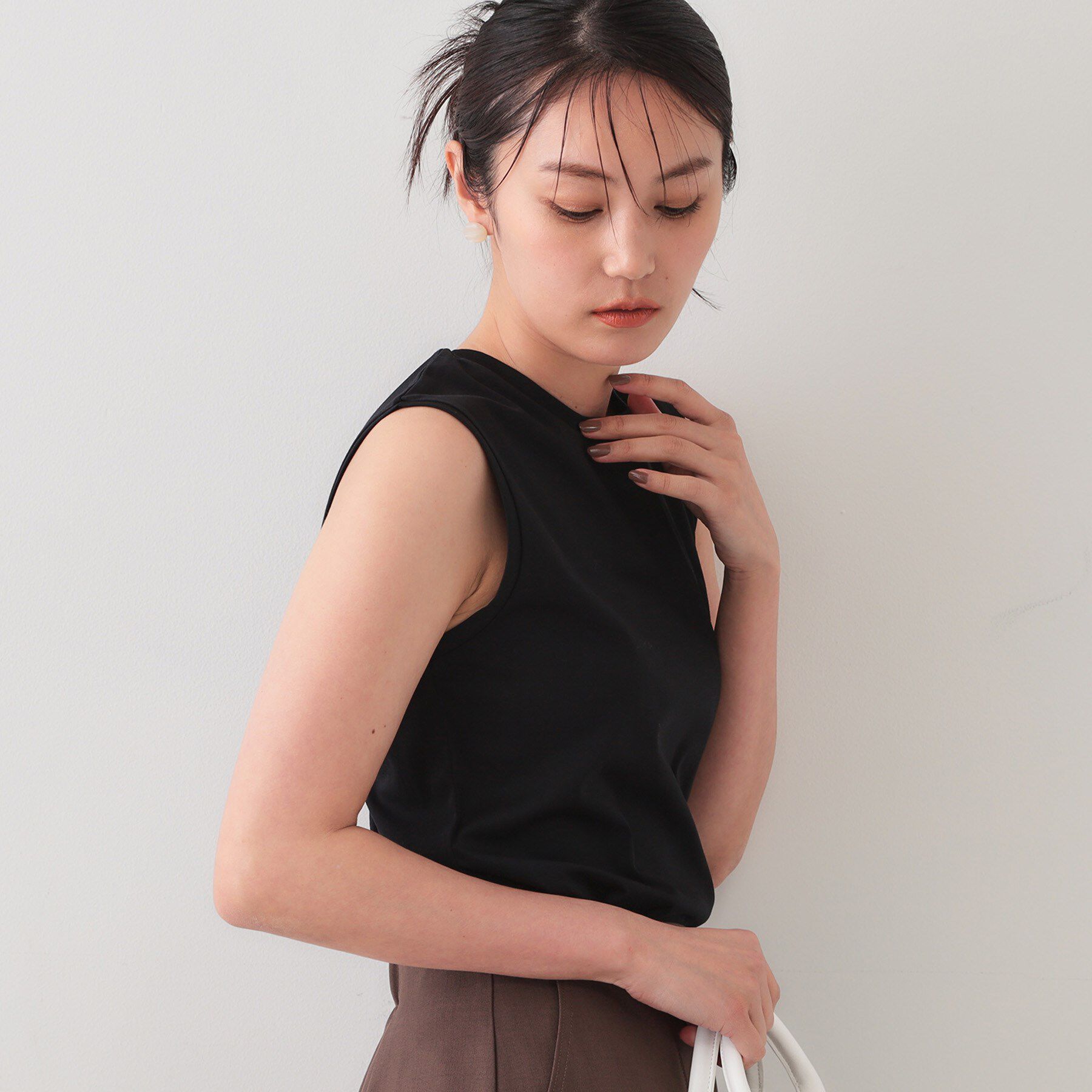 OPAQUE.CLIP「《5色展開》ベーシックノースリーブトップス【接触冷感/洗濯機洗い可】」|キャミソール|