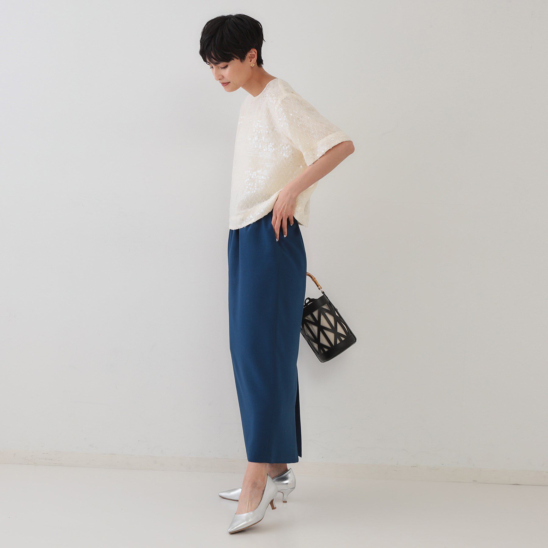 OPAQUE.CLIP「スパンコールブラウス【洗える】」|シャツ・ブラウス|