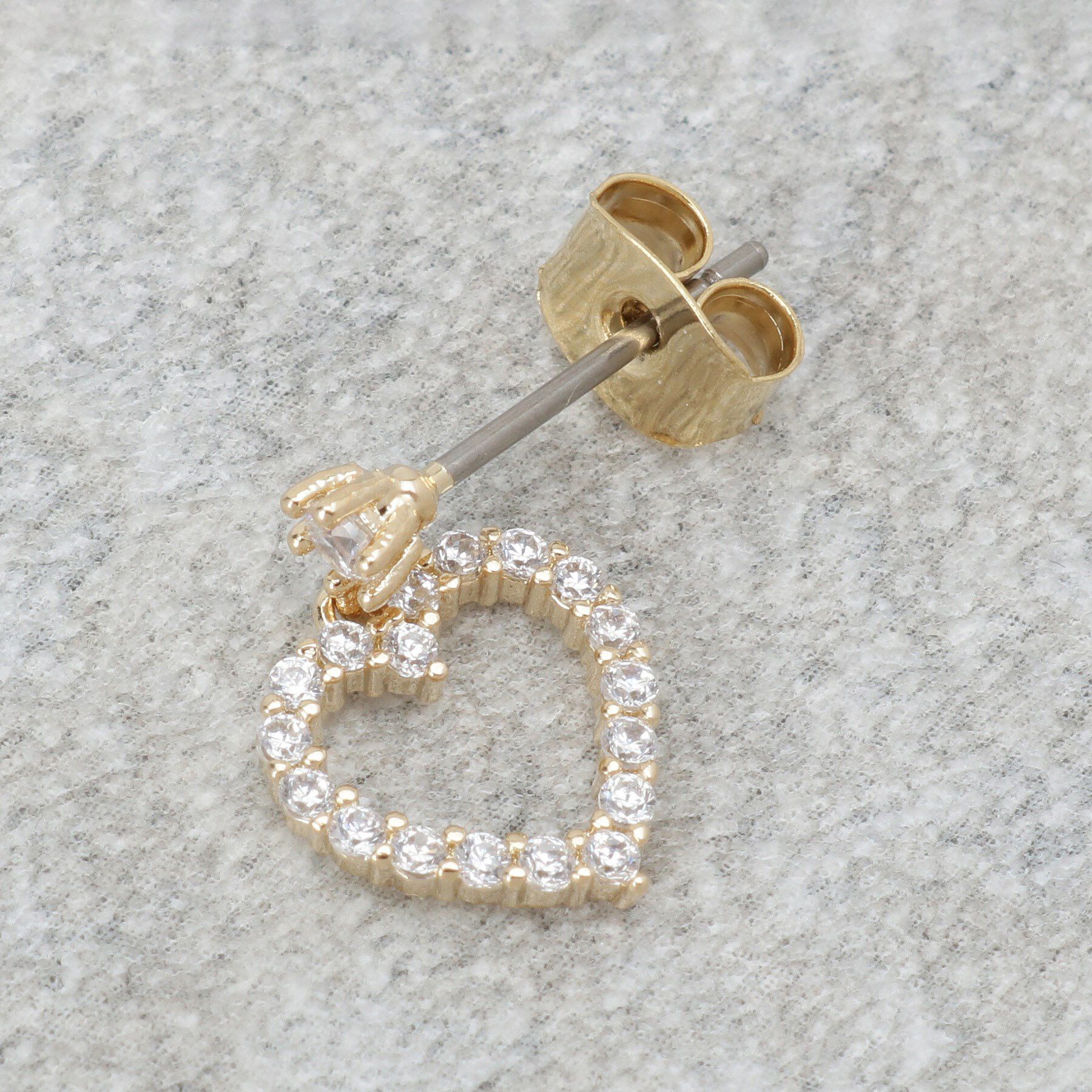 OPAQUE.CLIP「ハートビジューミニピアス」|ピアス|