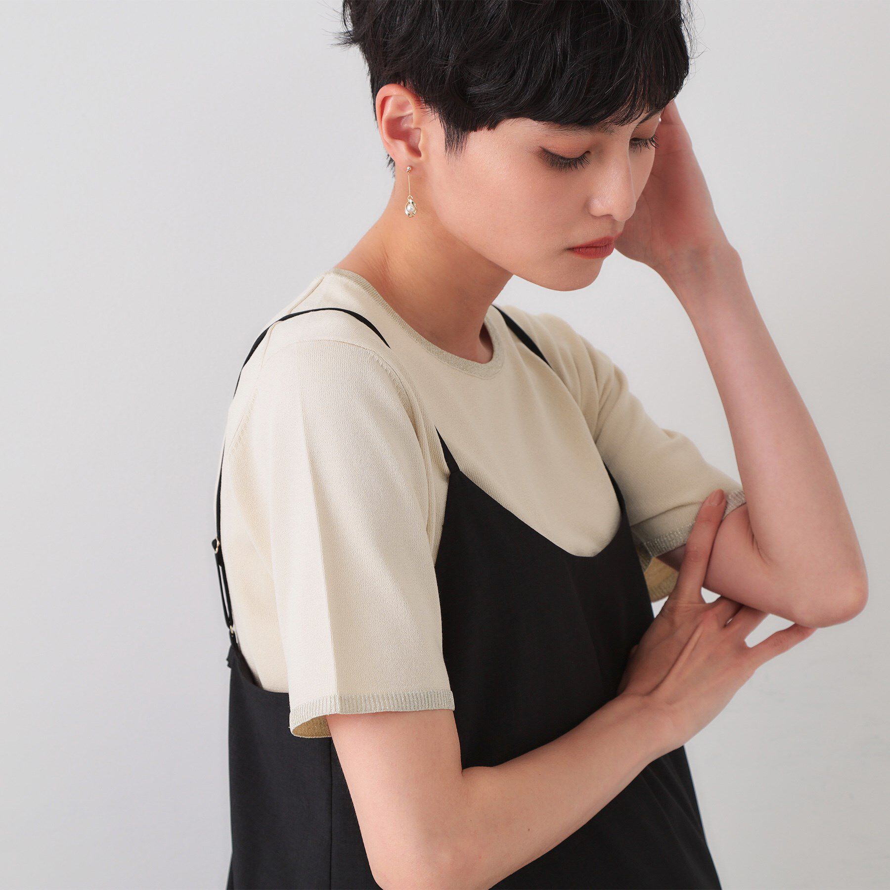 OPAQUE.CLIP「配色ラメニット/アンサンブル対応【洗濯機洗い可/抗ピル】」|ニット・セーター|