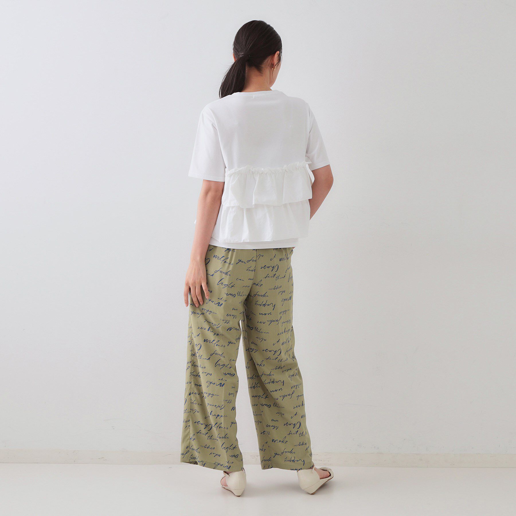 OPAQUE.CLIP「レタープリントイージーワイドパンツ【洗濯機洗い可】」|その他|