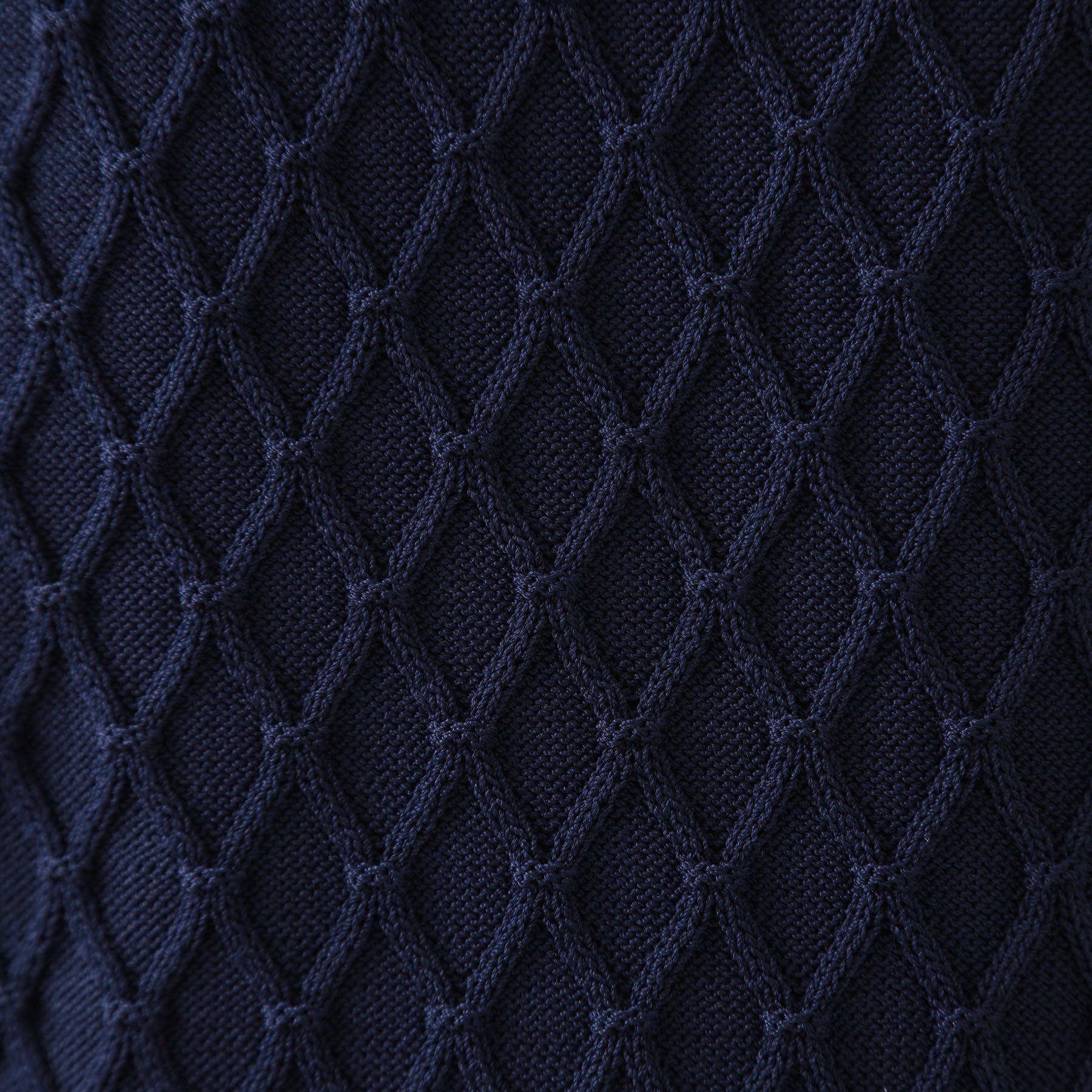 OPAQUE.CLIP「柄編みハーフスリーブニット【洗濯機洗い可】」|ニット・セーター|