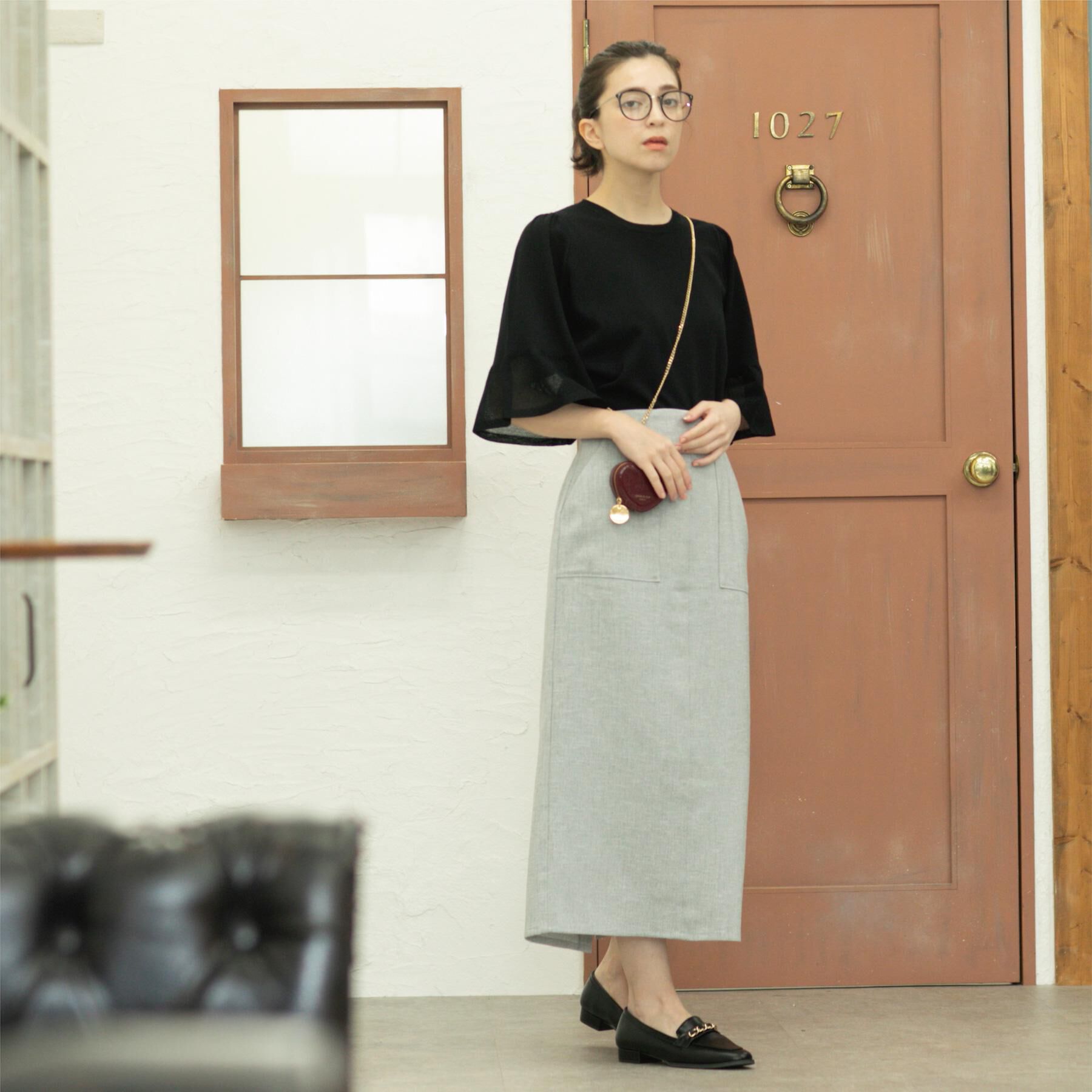 OPAQUE.CLIP「《5色展開》シアーフレアスリーブニット【洗濯機洗い可】」|ニット・セーター|