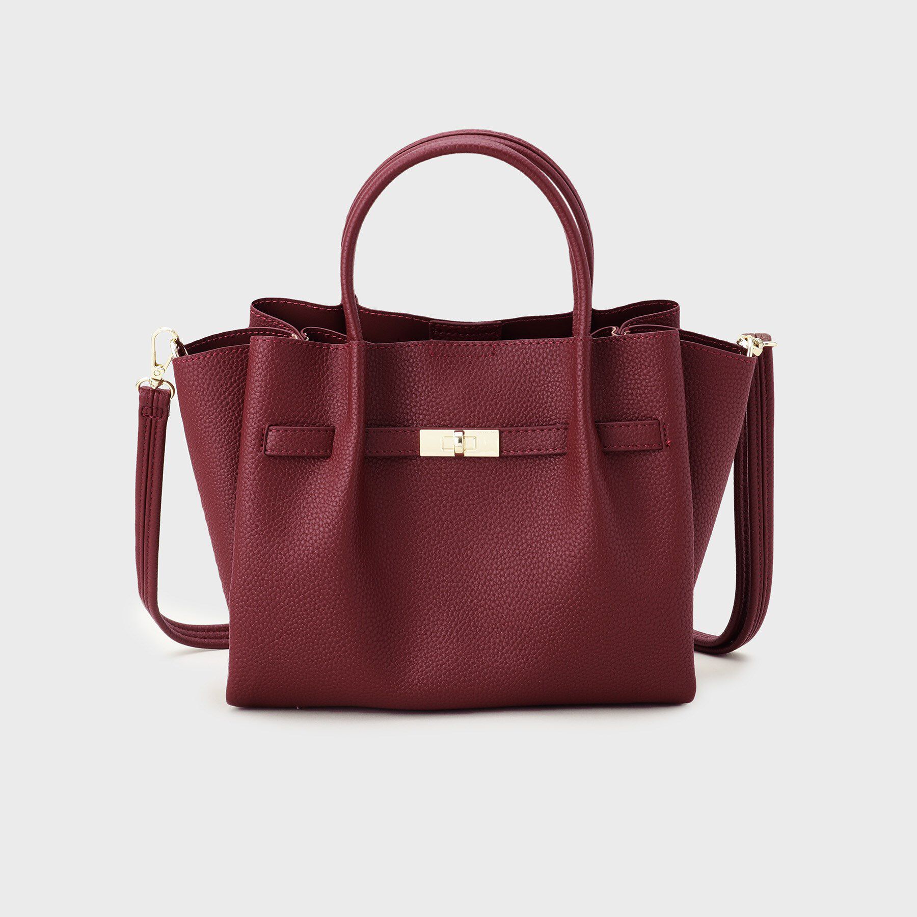 OPAQUE.CLIP「【軽量/2WAY/通勤対応】フロントベルトデザインミドルトートバッグ」|ショルダー・メッセンジャー|