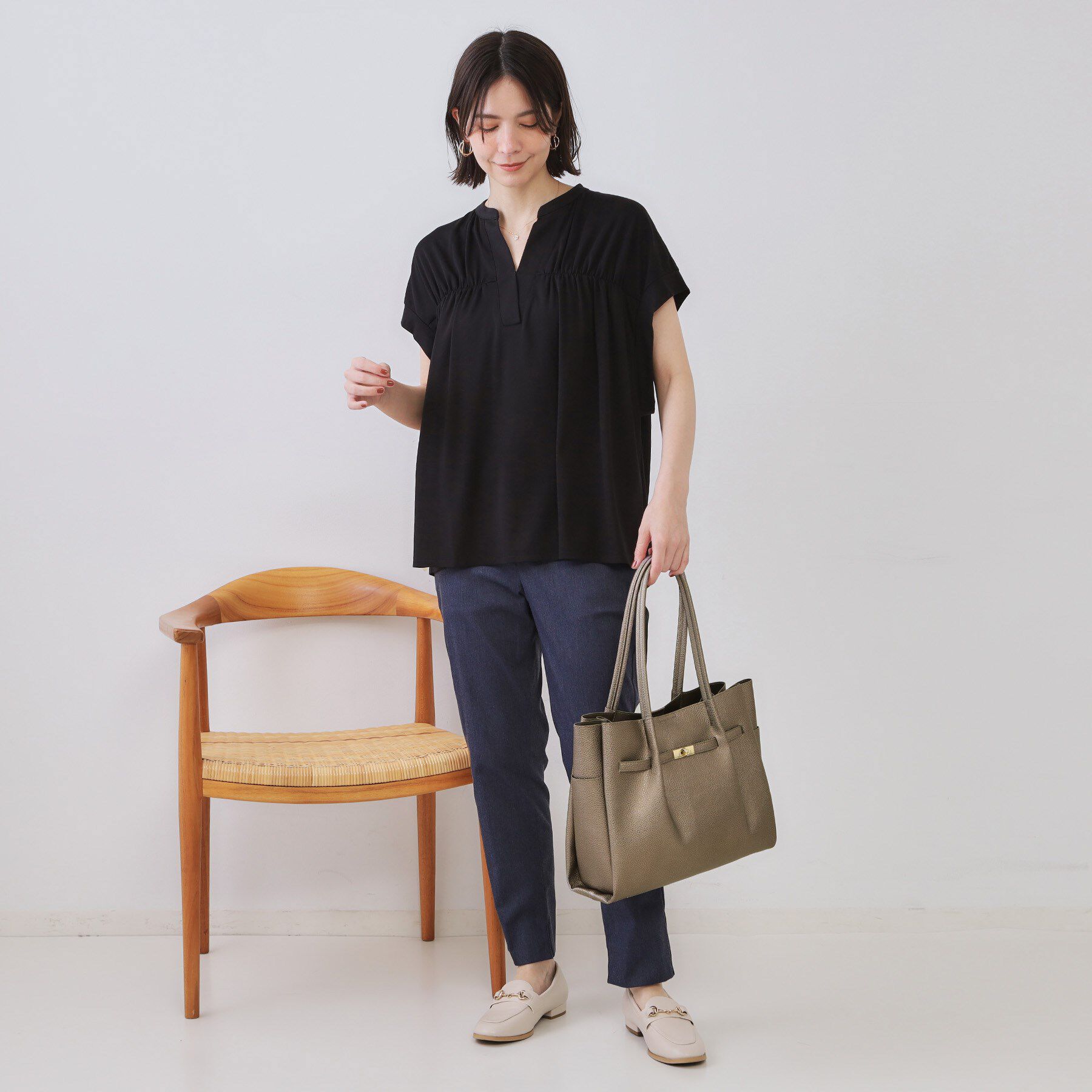 OPAQUE.CLIP「【軽量/A4サイズ対応/通勤対応】フロントベルトデザイントートバッグ」|トートバッグ|