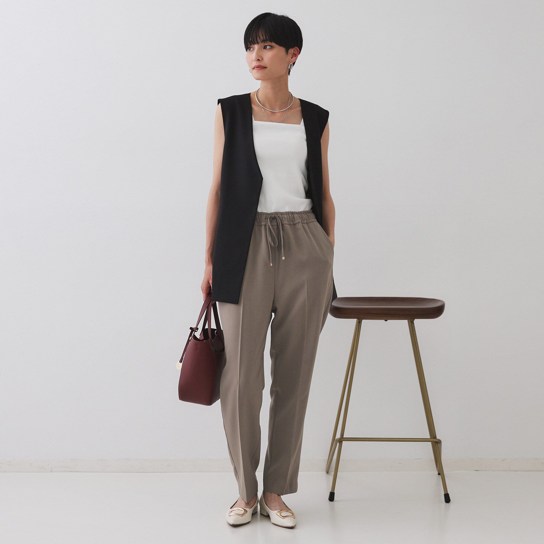 OPAQUE.CLIP「《丈が選べる/SS-LLサイズ》美脚ストレッチイージーテーパードパンツ/セットアップ対応【防シワ/洗」|その他|
