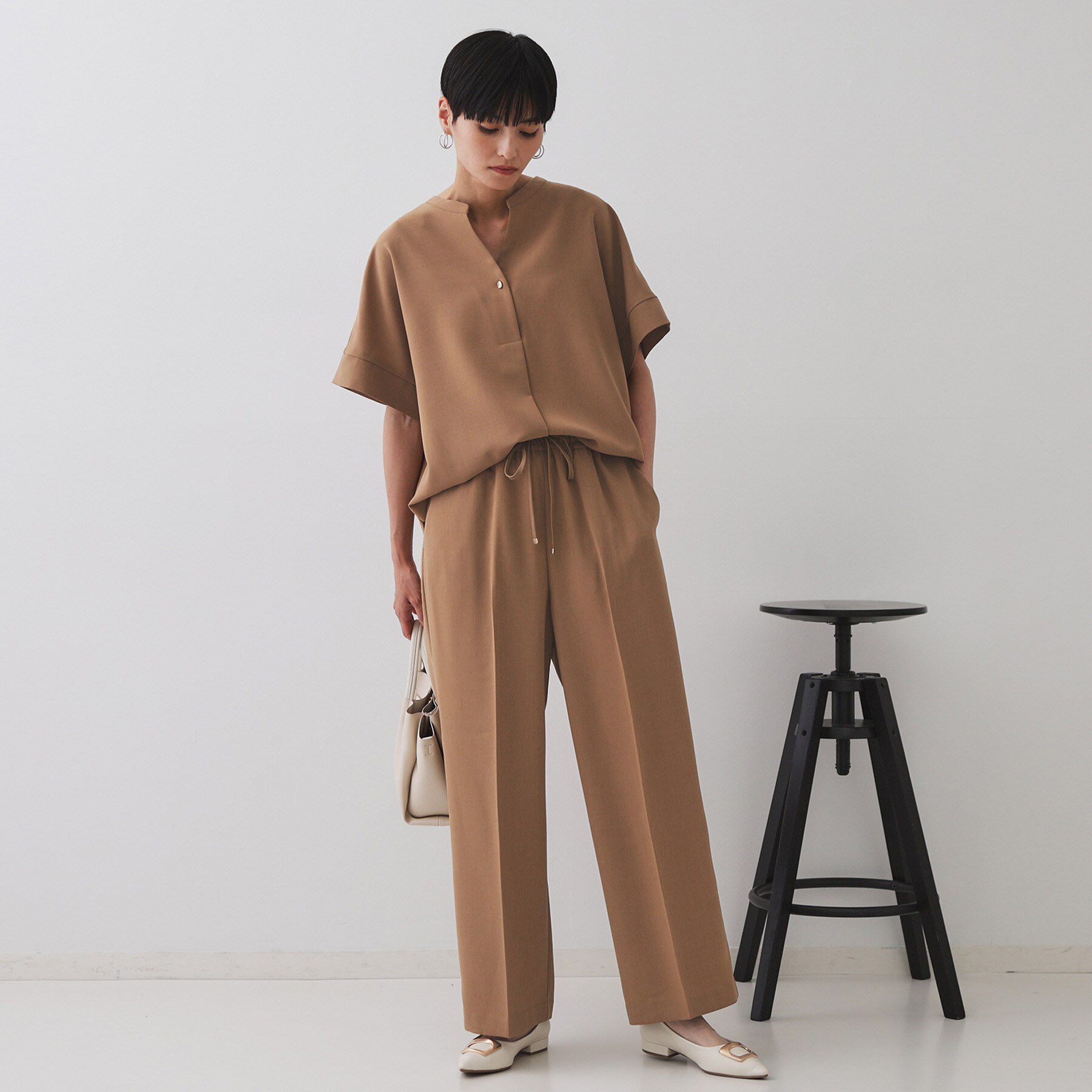 OPAQUE.CLIP「《丈が選べる/SS-LLサイズ》美脚ストレッチイージーワイドパンツ/セットアップ対応【防シワ/洗濯機」|その他|