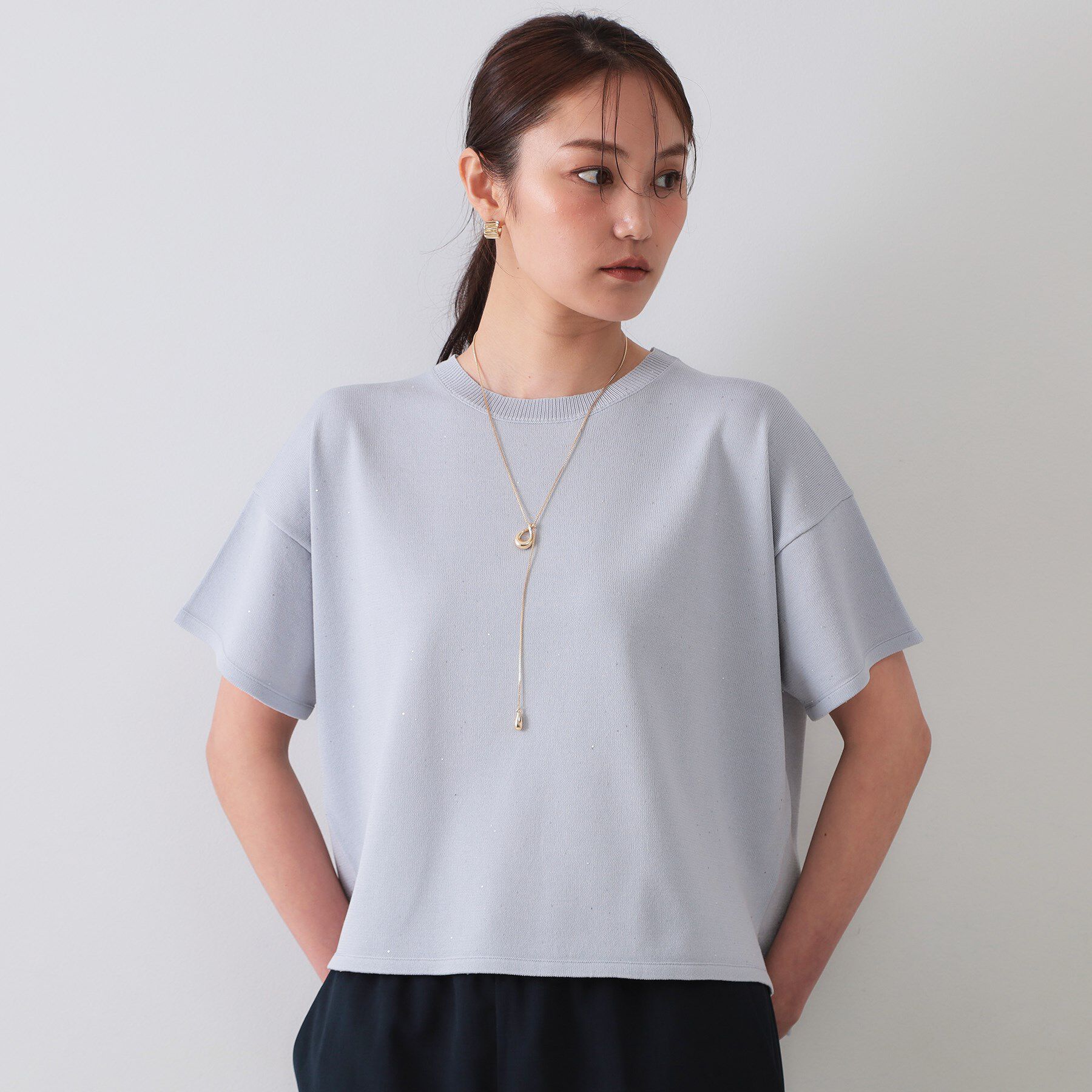 OPAQUE.CLIP「スパンコールサマーニット【洗濯機洗い可/抗ピル】」|ニット・セーター|