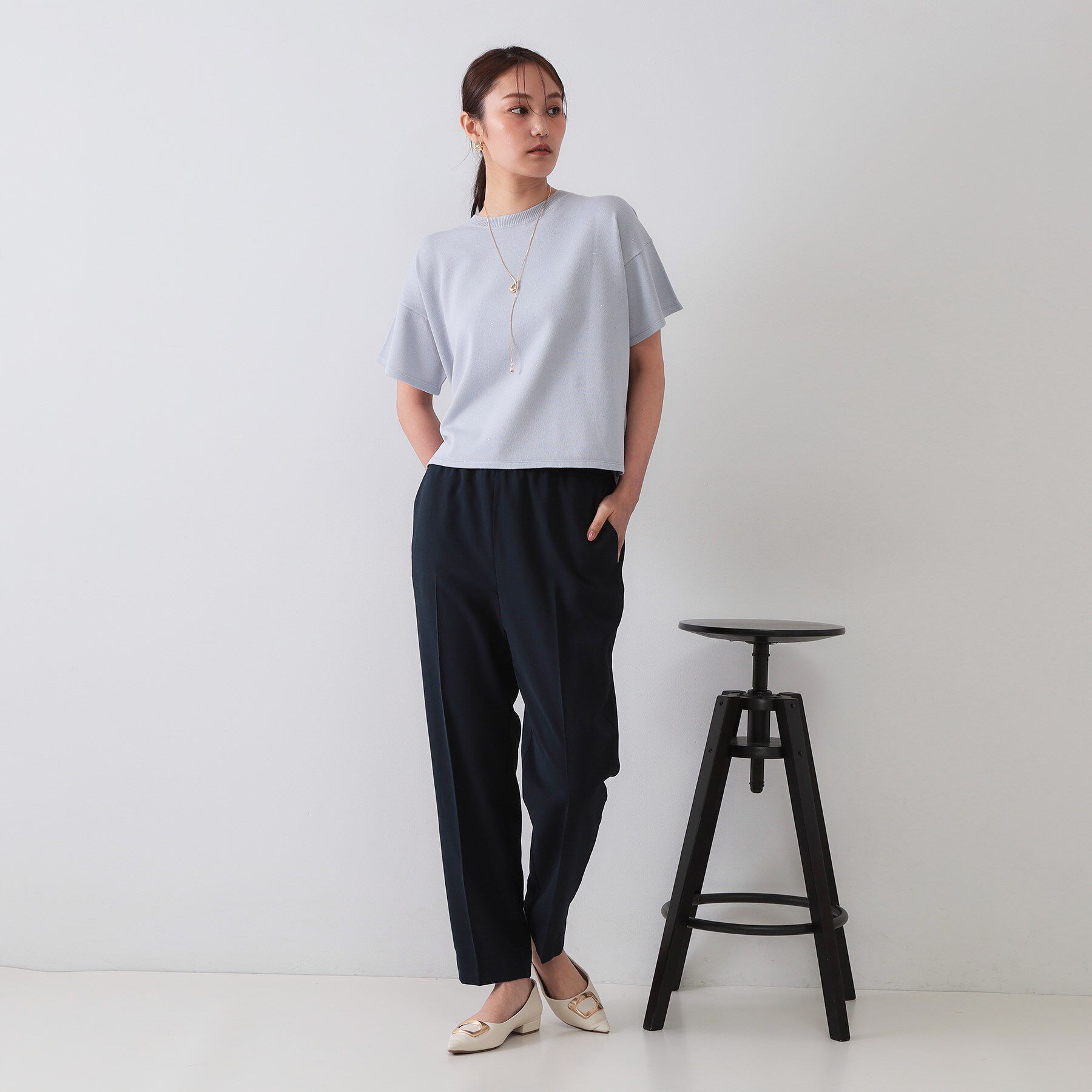 OPAQUE.CLIP「スパンコールサマーニット【洗濯機洗い可/抗ピル】」|ニット・セーター|