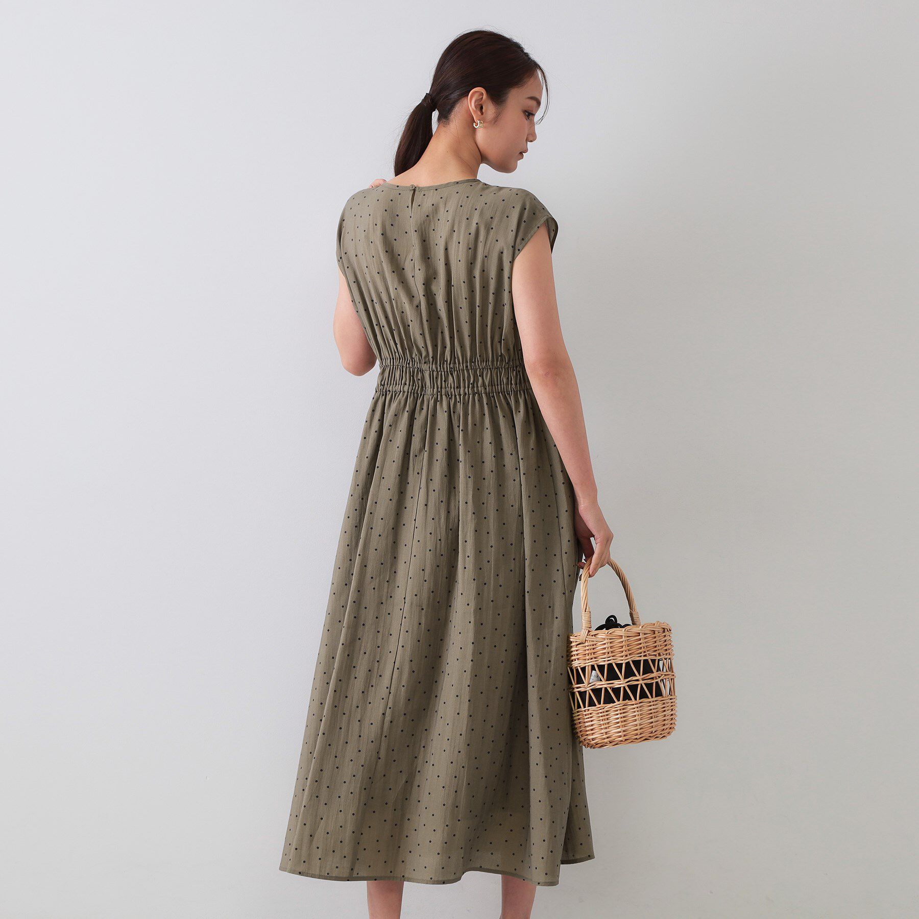 OPAQUE.CLIP「ドットプリントワンピース【洗濯機洗い可】」|ワンピース|