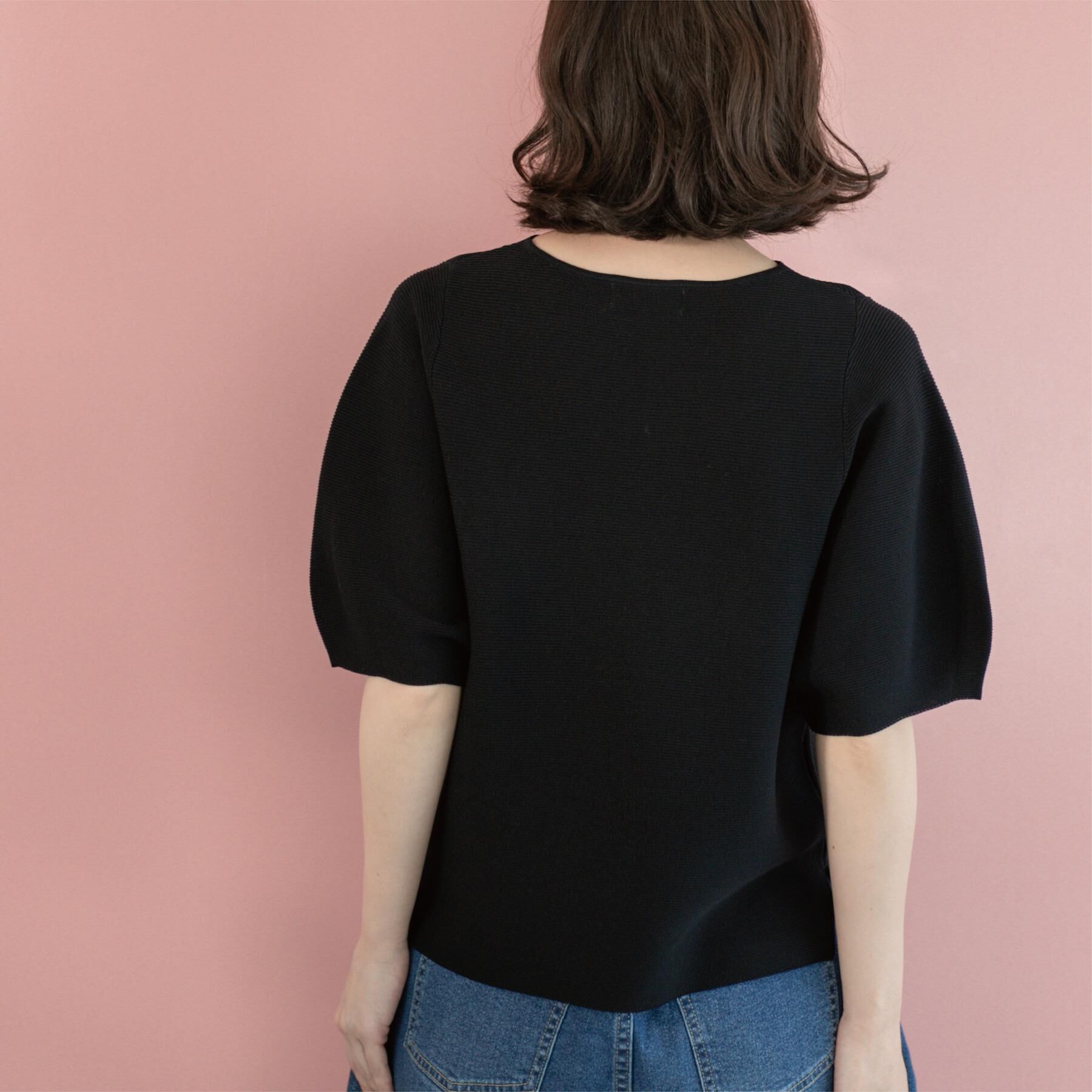 OPAQUE.CLIP「ガーターボリュームスリーブニット【UVケア/洗濯機洗い可】」|ニット・セーター|