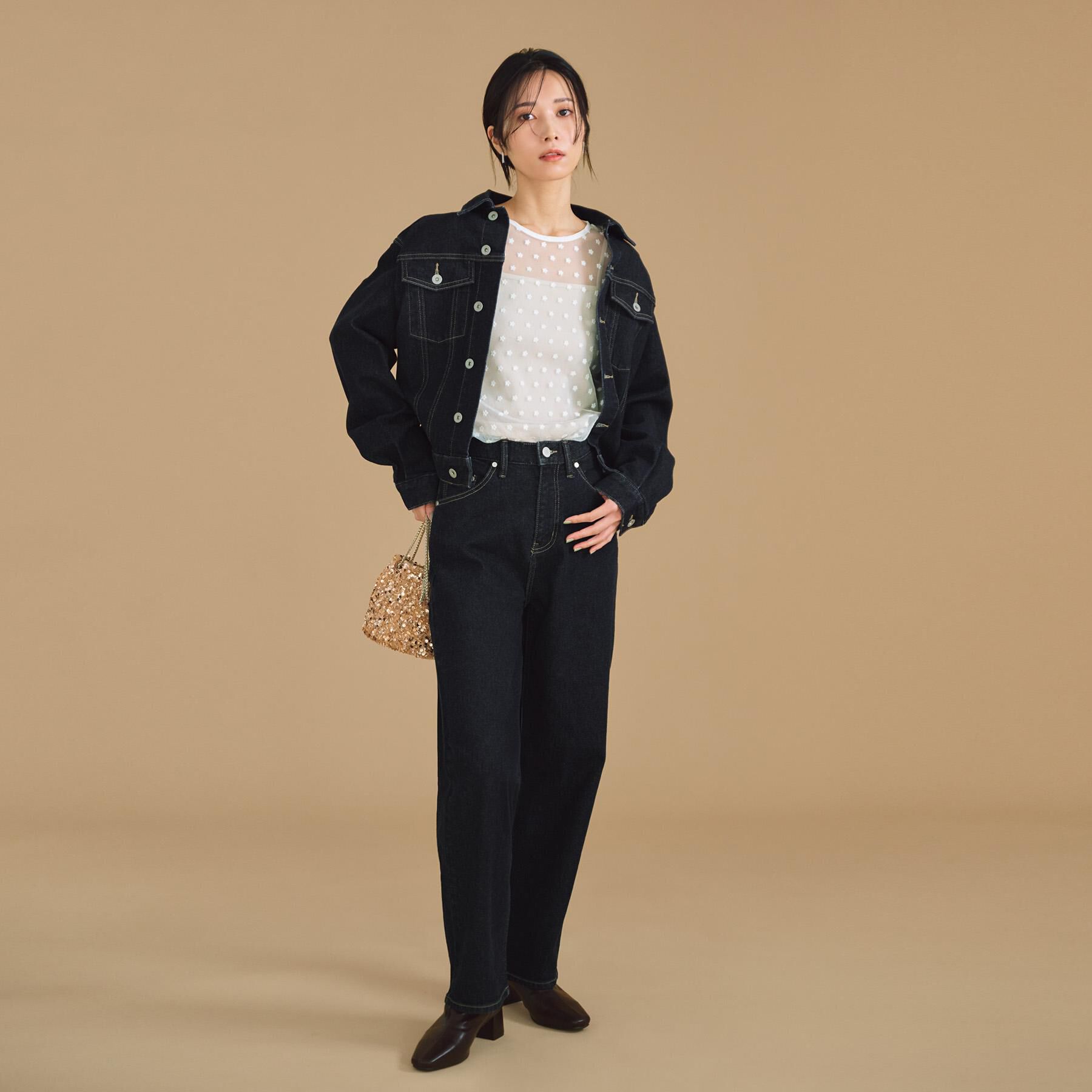 OPAQUE.CLIP「ストレッチストレートデニム【洗濯機洗い可】」|デニム|