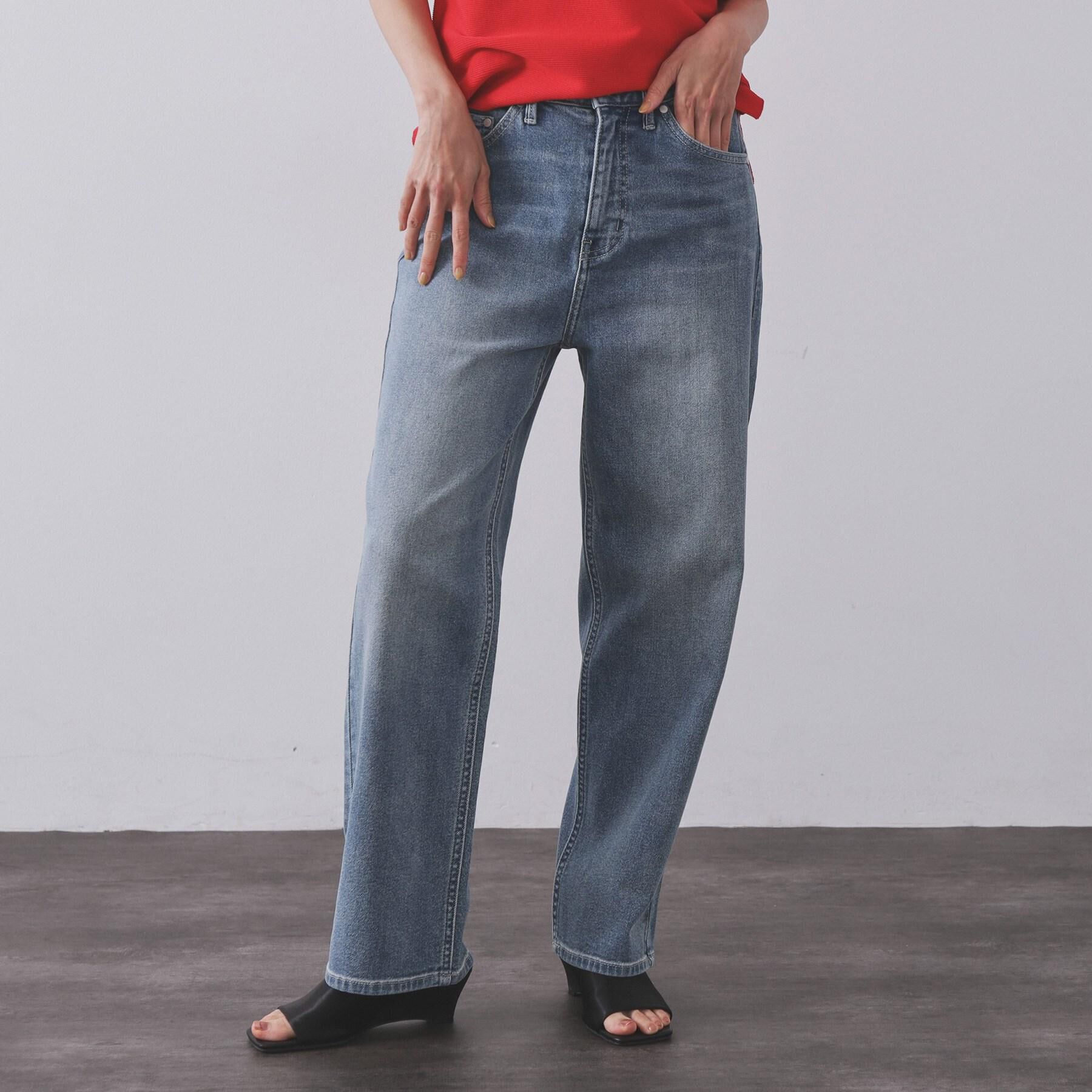 OPAQUE.CLIP「ストレッチストレートデニム【洗濯機洗い可】」|デニム|