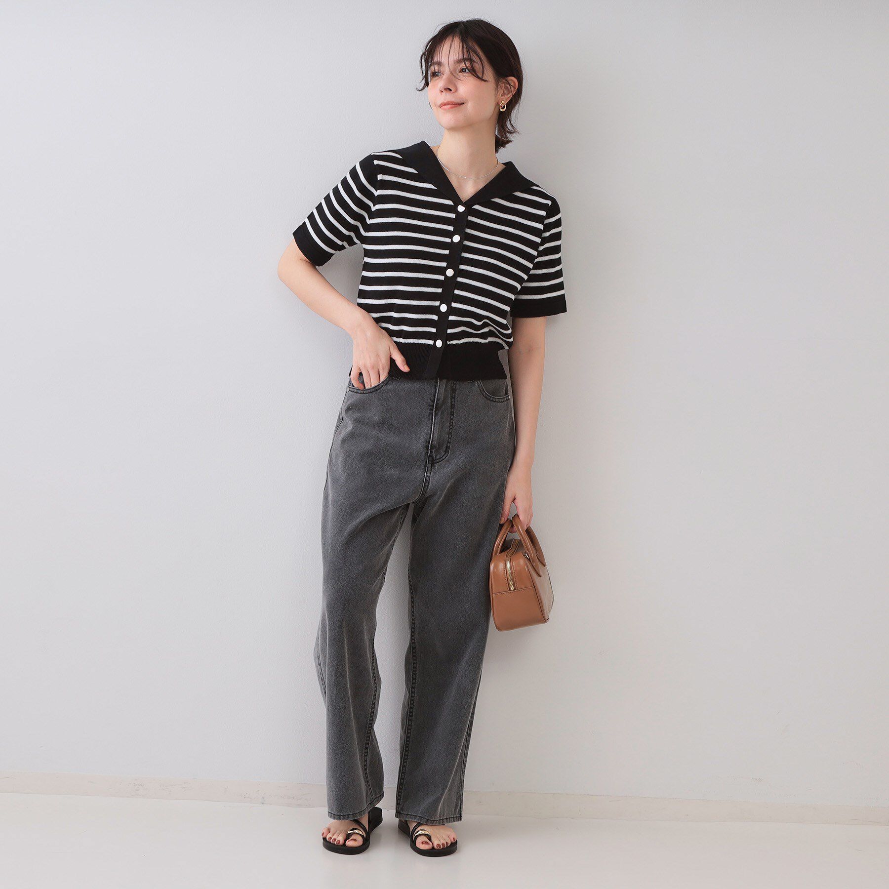 OPAQUE.CLIP「セーラーカラーボーダーニット【洗濯機洗い可】」|ニット・セーター|