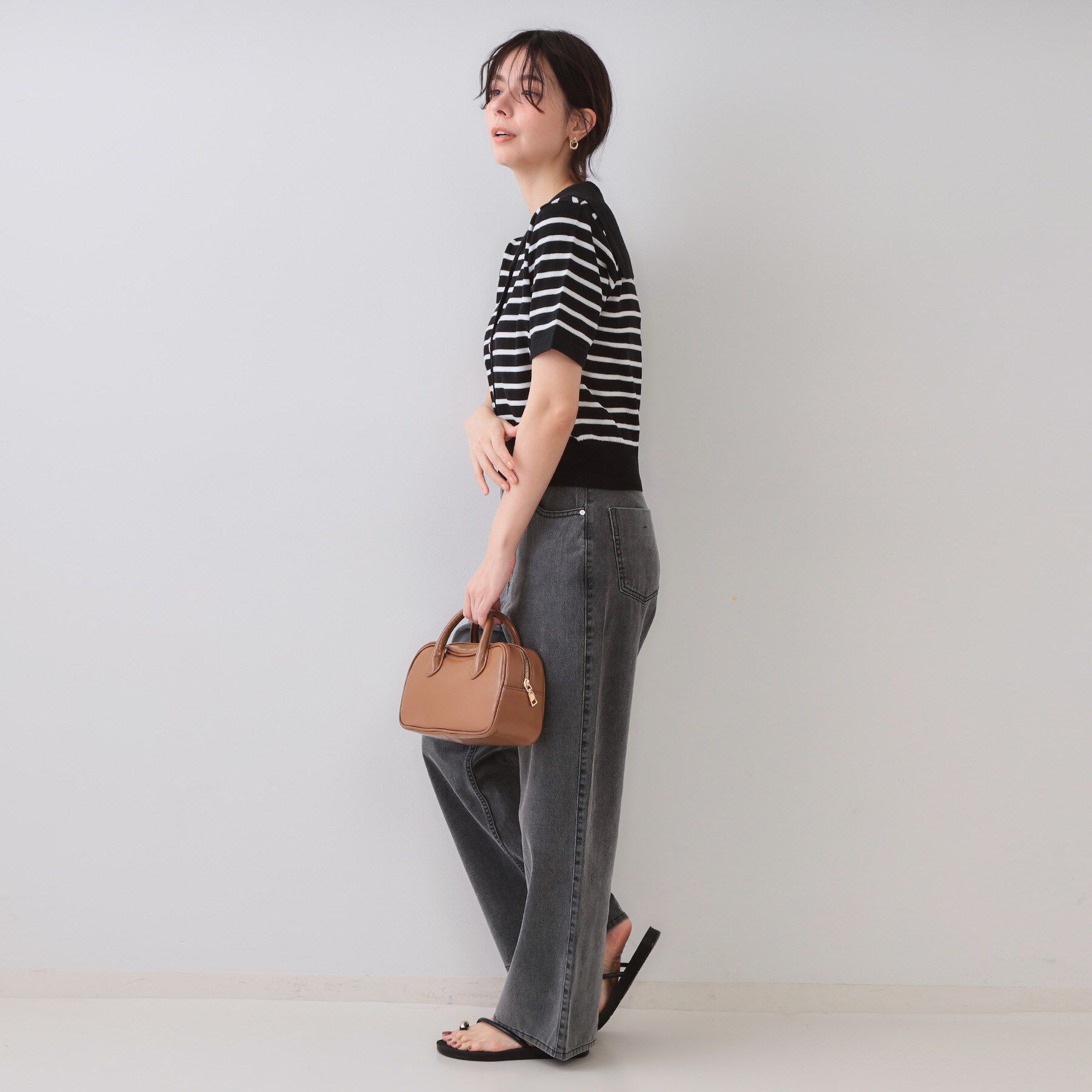 OPAQUE.CLIP「セーラーカラーボーダーニット【洗濯機洗い可】」|ニット・セーター|