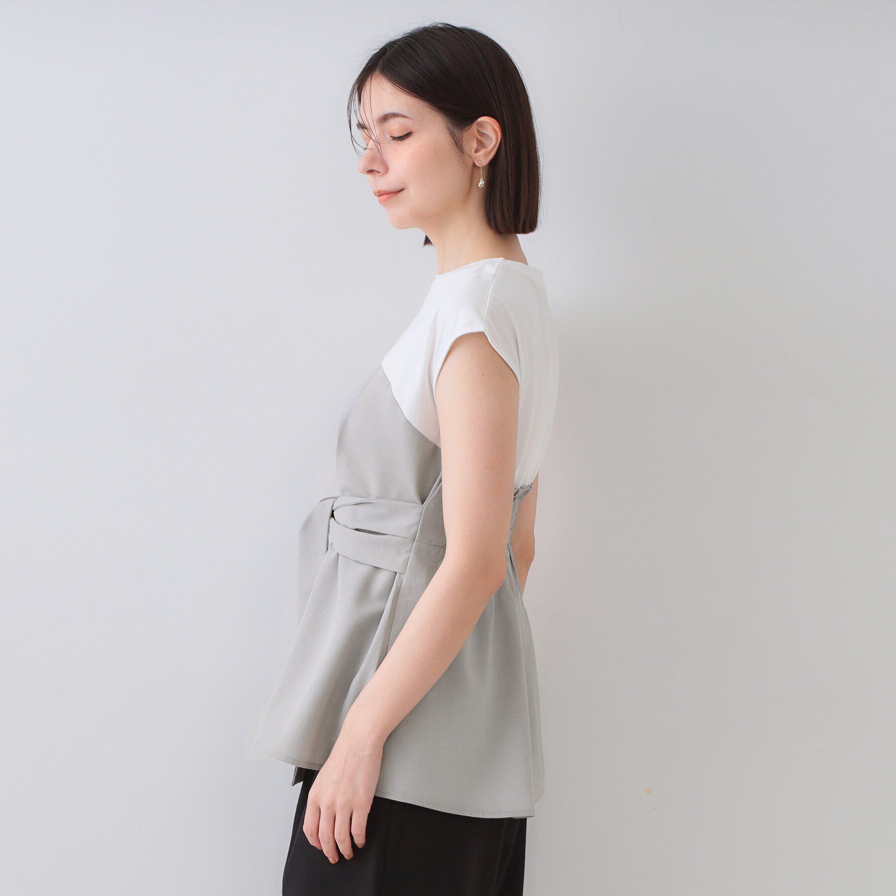 OPAQUE.CLIP「ビスチェドッキングカットソー【洗濯機洗い可】」|Tシャツ・カットソー|