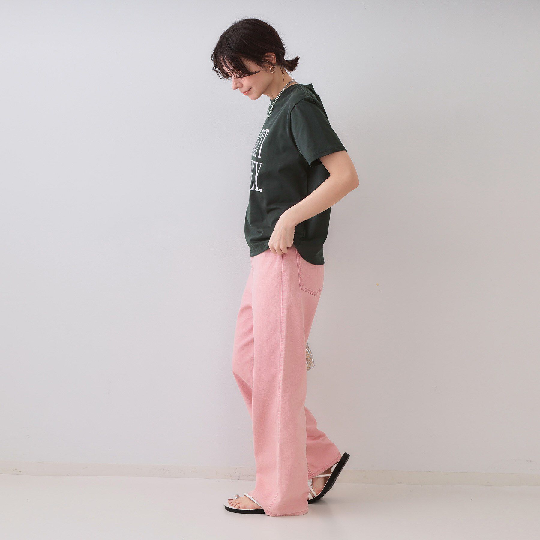 OPAQUE.CLIP「ロゴプリントTシャツ【洗濯機洗い可】」|Tシャツ・カットソー|