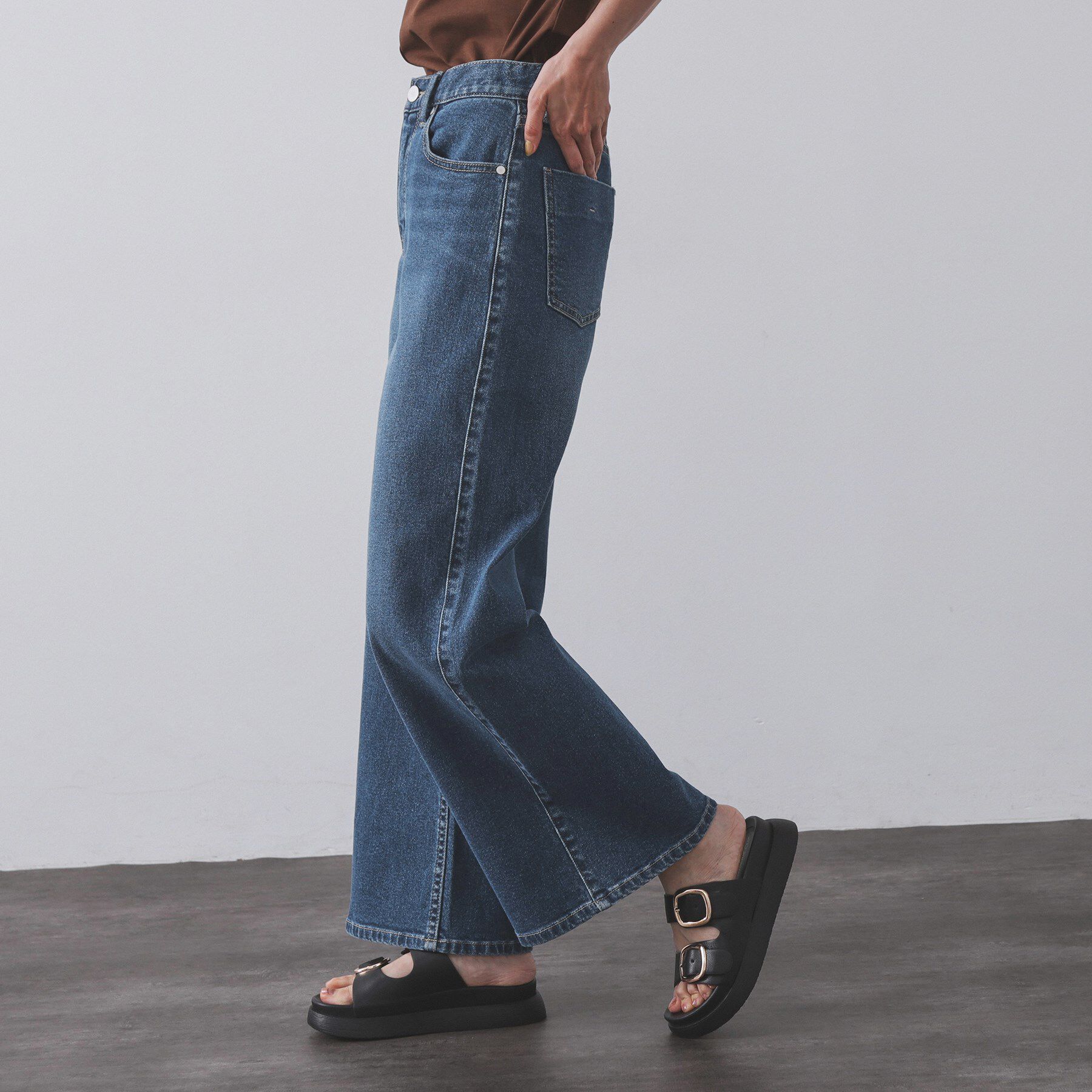 OPAQUE.CLIP「ストレッチバギーデニム【洗濯機洗い可】《SS～LL》」|デニム|