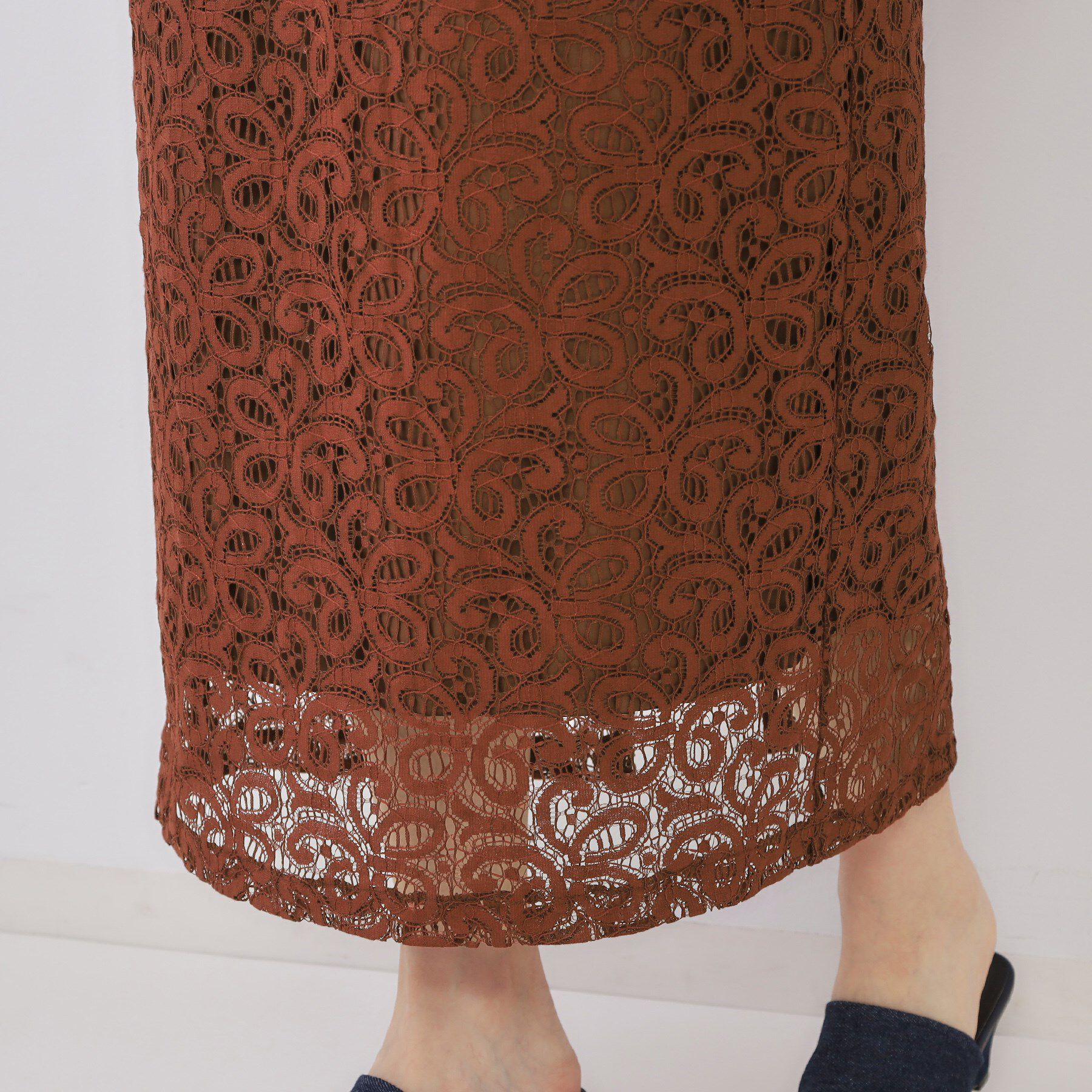 OPAQUE.CLIP「《美人百花掲載》レースイージーナロースカート【洗濯機洗い可】」|スカート|