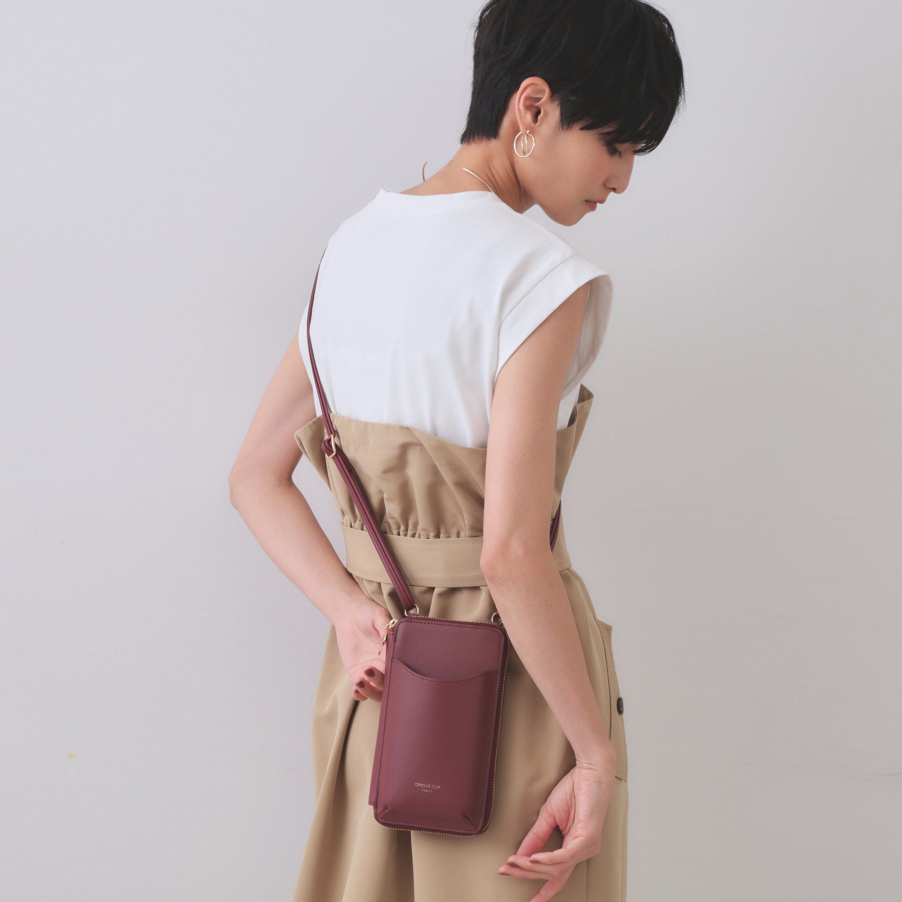 OPAQUE.CLIP「【お財布機能付き】ケイタイミニショルダーバッグ」|ショルダー・メッセンジャー|ボルドー(064)