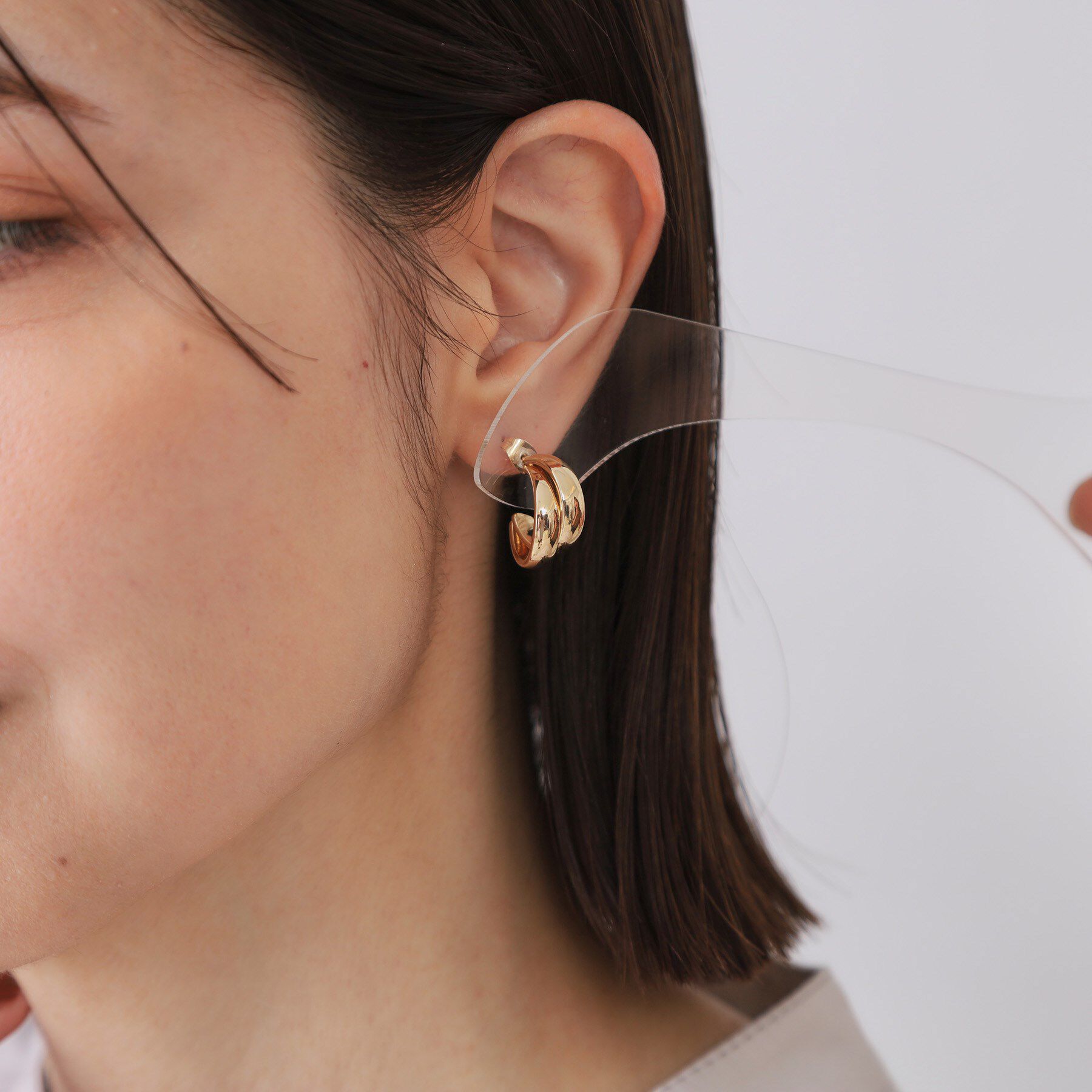 OPAQUE.CLIP「メタル2連ピアス」|ピアス|