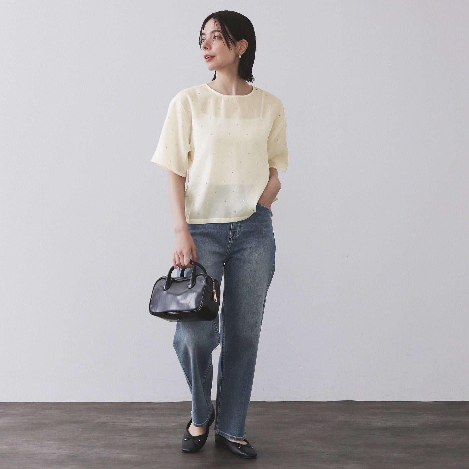 OPAQUE.CLIP「シアービジューブラウス【手洗い可】」|シャツ・ブラウス|