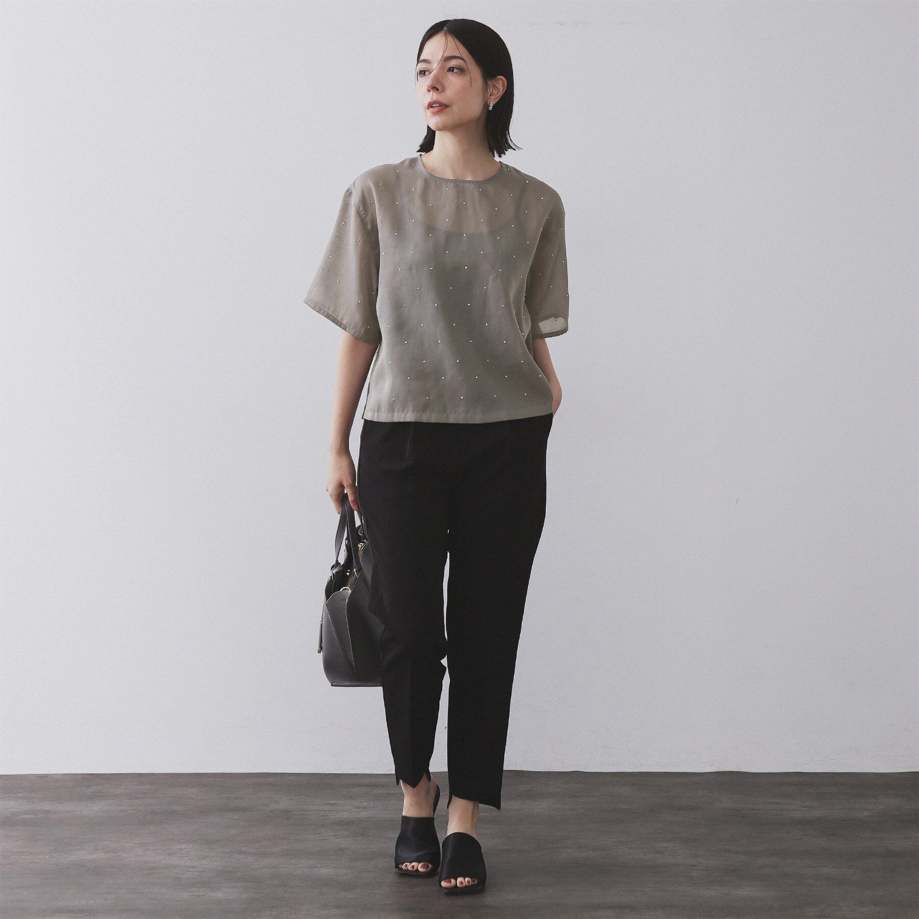 OPAQUE.CLIP「シアービジューブラウス【手洗い可】」|シャツ・ブラウス|