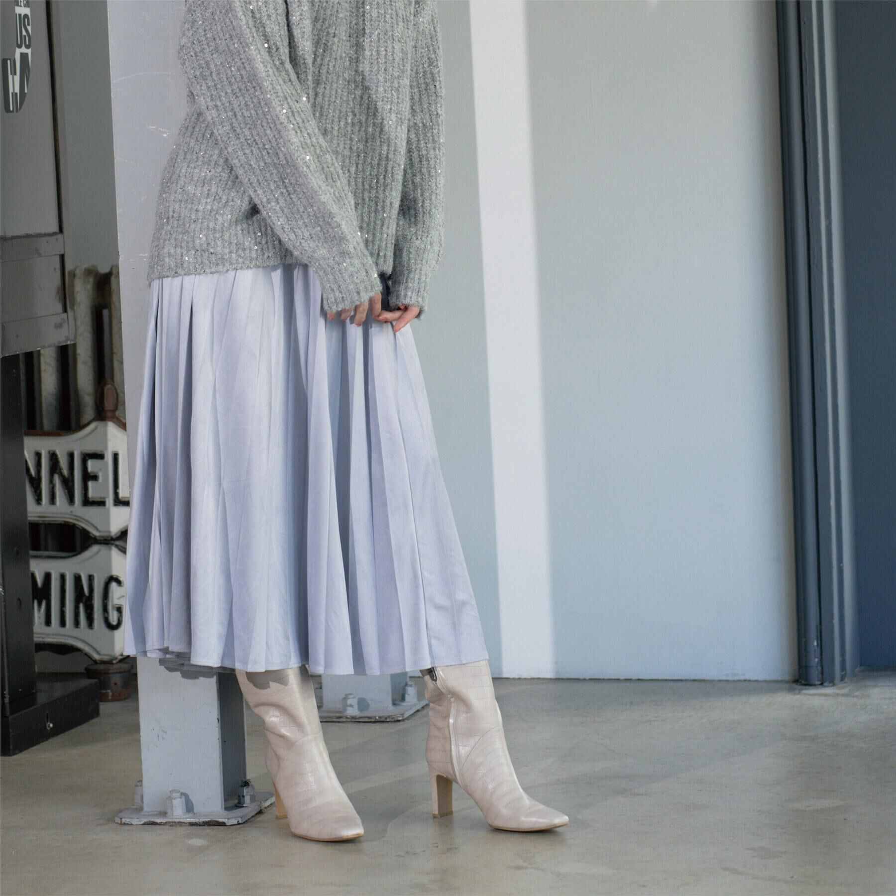 OPAQUE.CLIP「フェイクスウェードプリーツスカート【静電気防止加工/洗濯機OK】」|スカート|