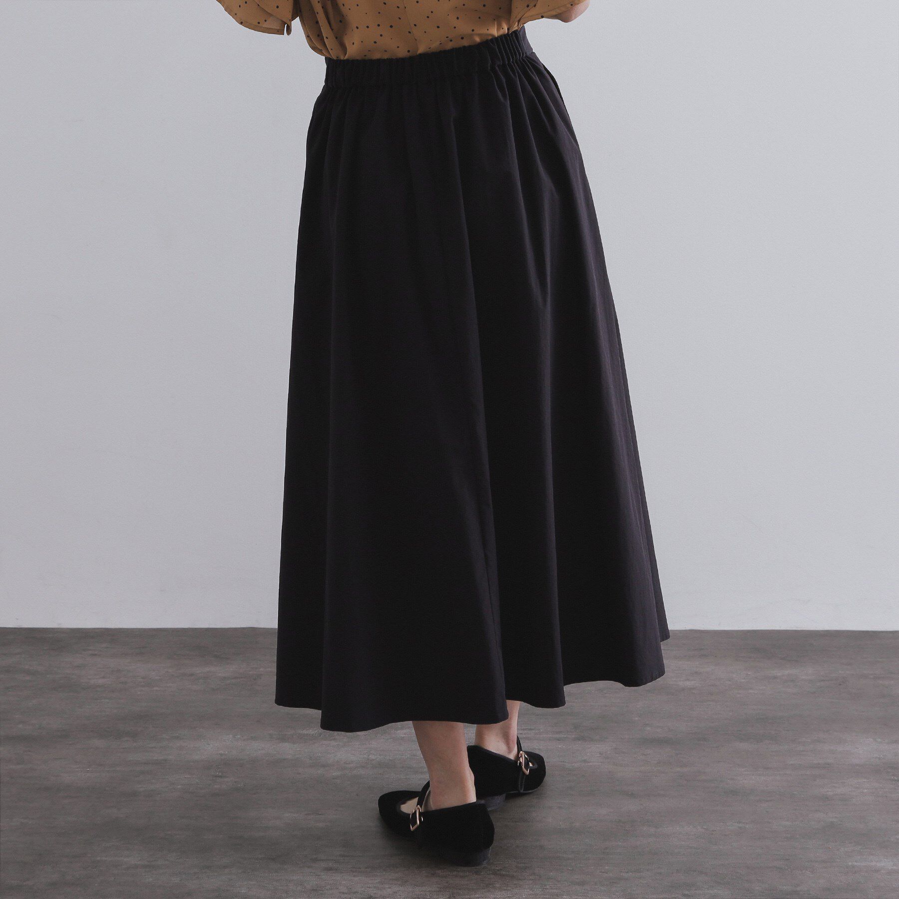 OPAQUE.CLIP「コットンライクフレアスカート【洗濯機洗い可】」|スカート|