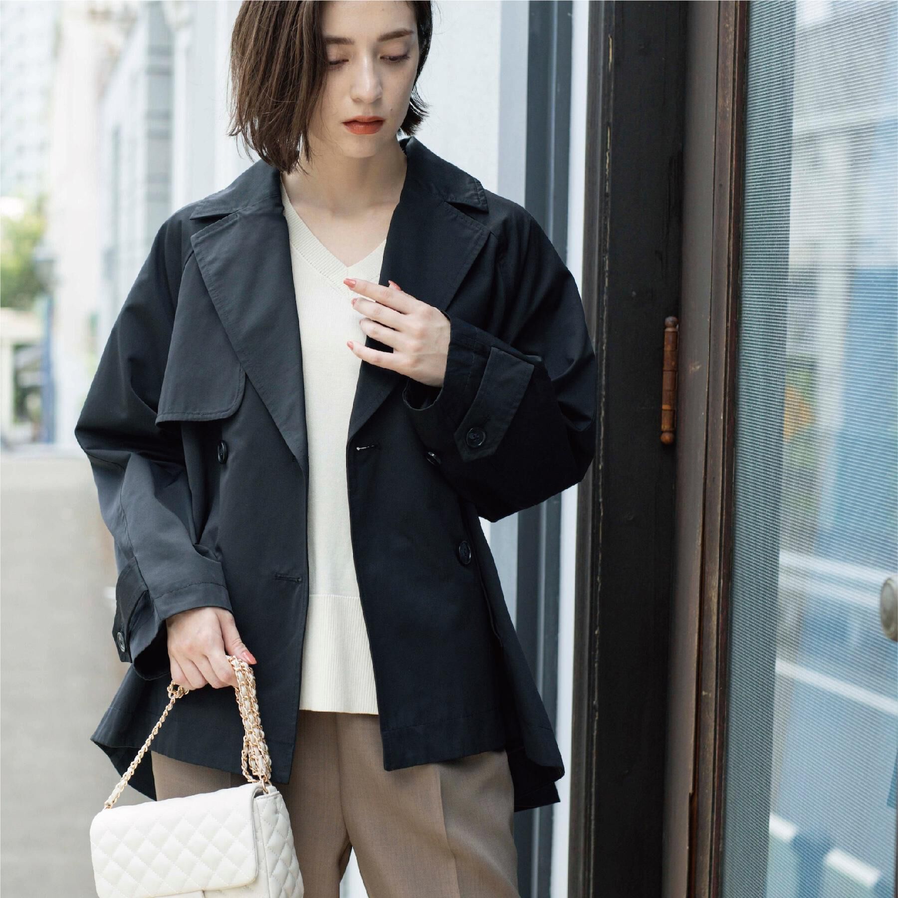 OPAQUE.CLIP「フレアミドルトレンチコート」|トレンチコート|