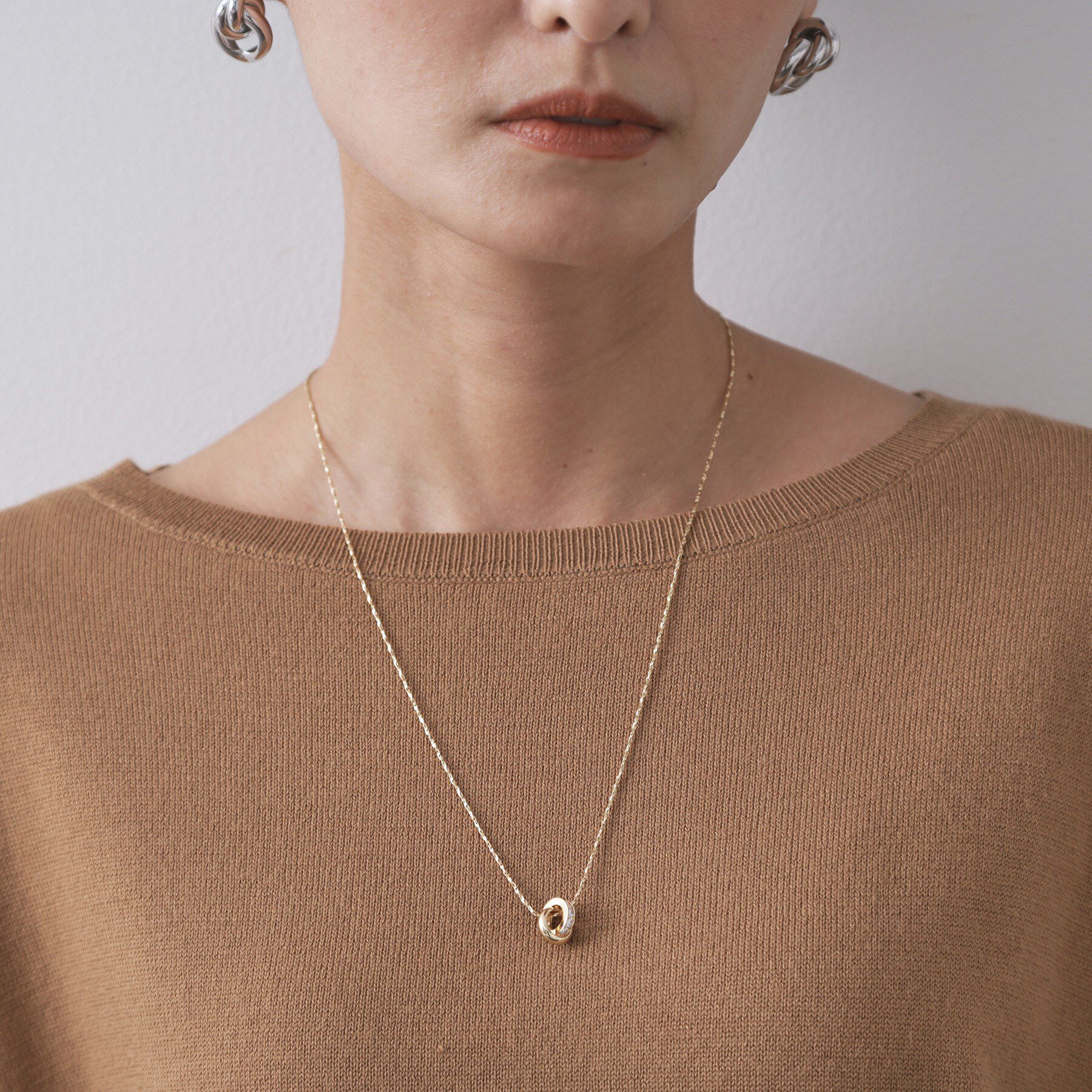 OPAQUE.CLIP「【2WAY】ダブルリングスライドネックレス」|ネックレス|