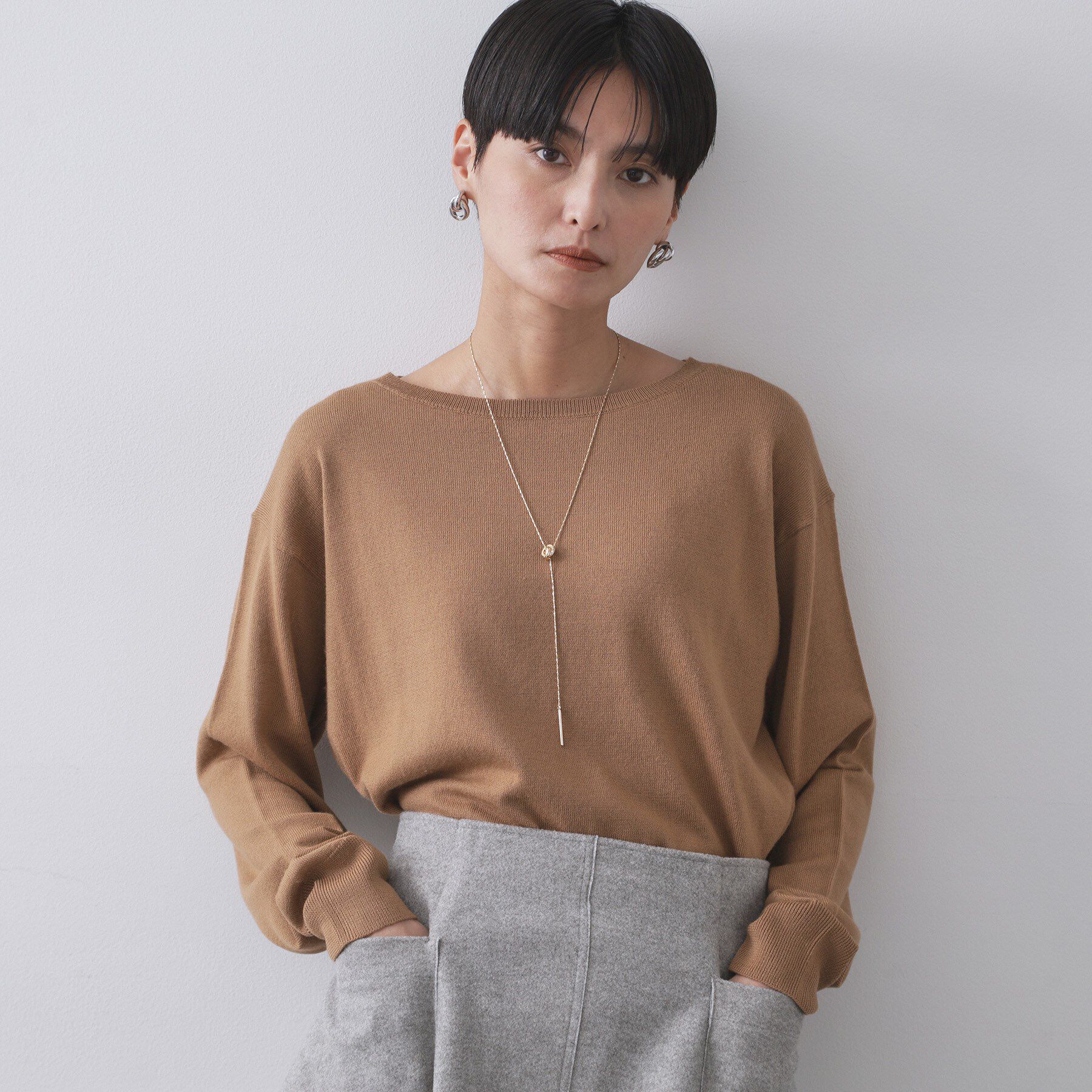 OPAQUE.CLIP「【2WAY】ダブルリングスライドネックレス」|ネックレス|