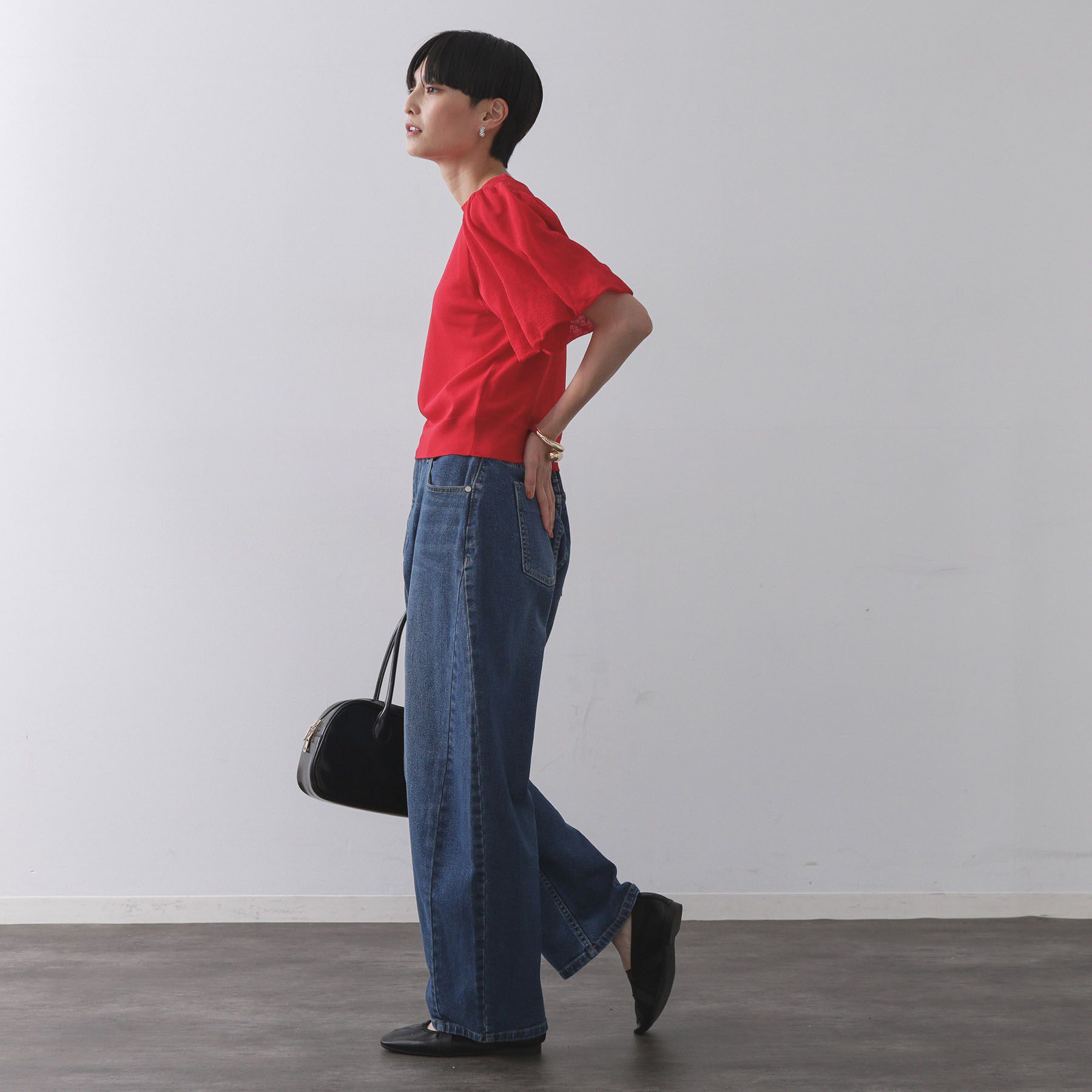 OPAQUE.CLIP「バルーンスリーブニット【洗濯機洗い可】」|ニット・セーター|